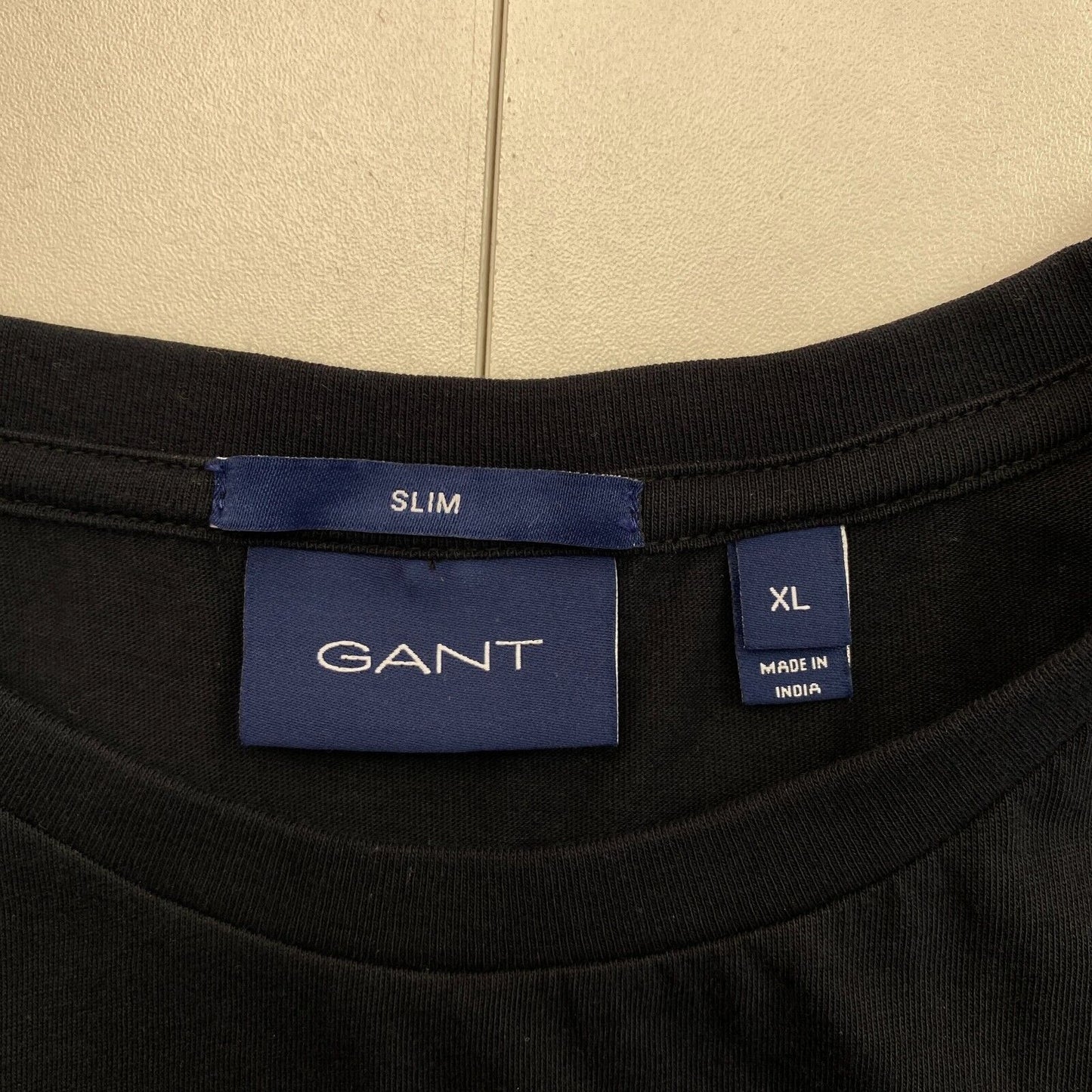 GANT Men Black Original Slim Fit Crew Neck Short Sleeve T Shirt Size XL