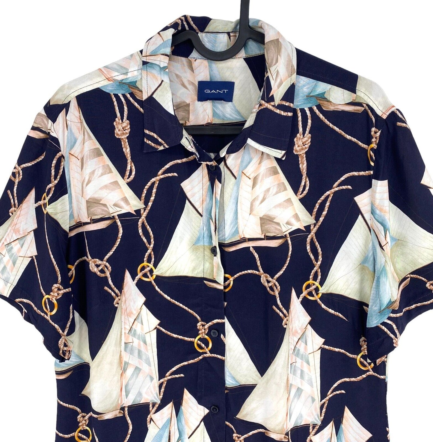 GANT Women Navy Blue Sailing Print Shirt Dress Size EU 34 UK 6 US 4