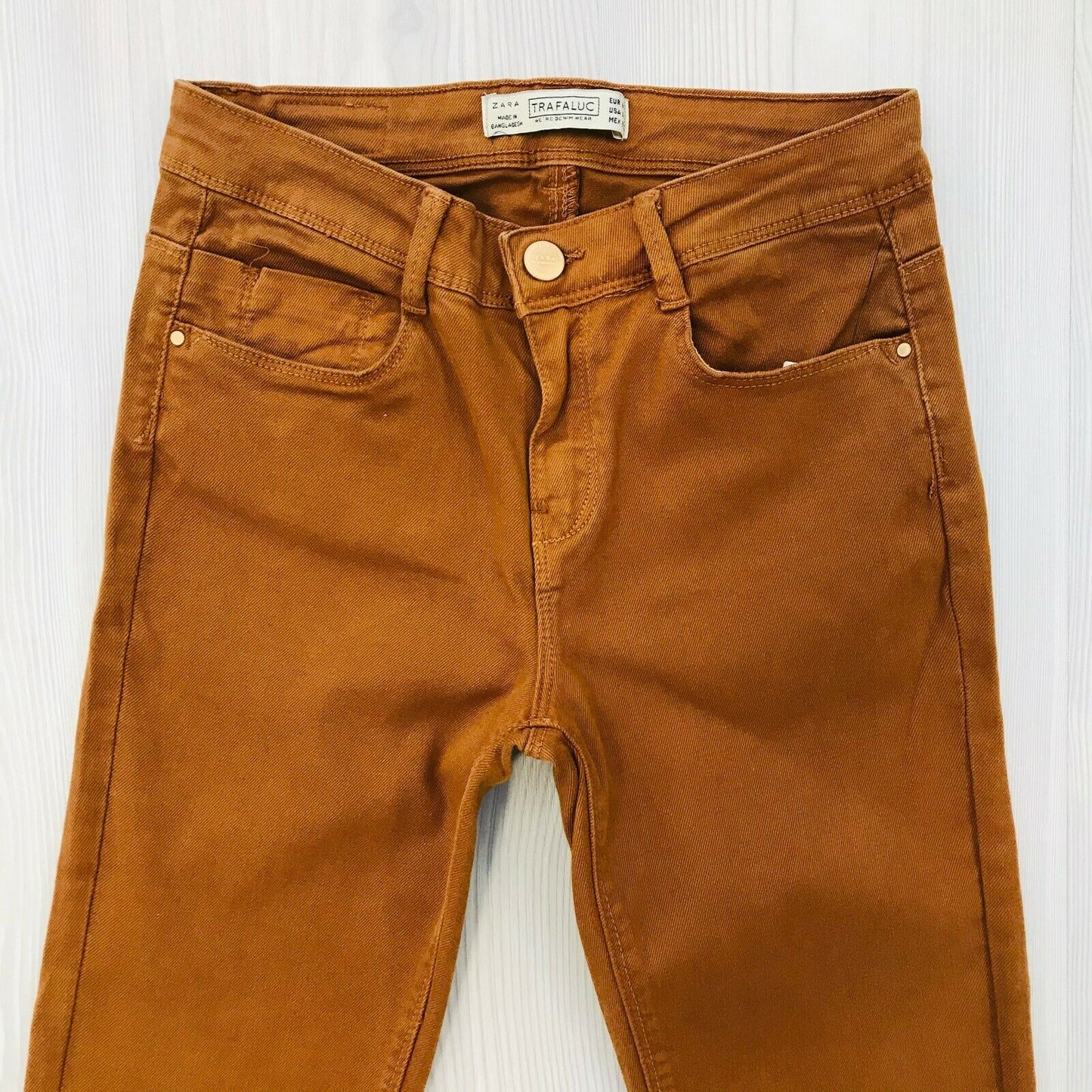 ZARA Trafaluc Women's Orange Slim Fit Jeans Size EUR 34 USA 2 W24