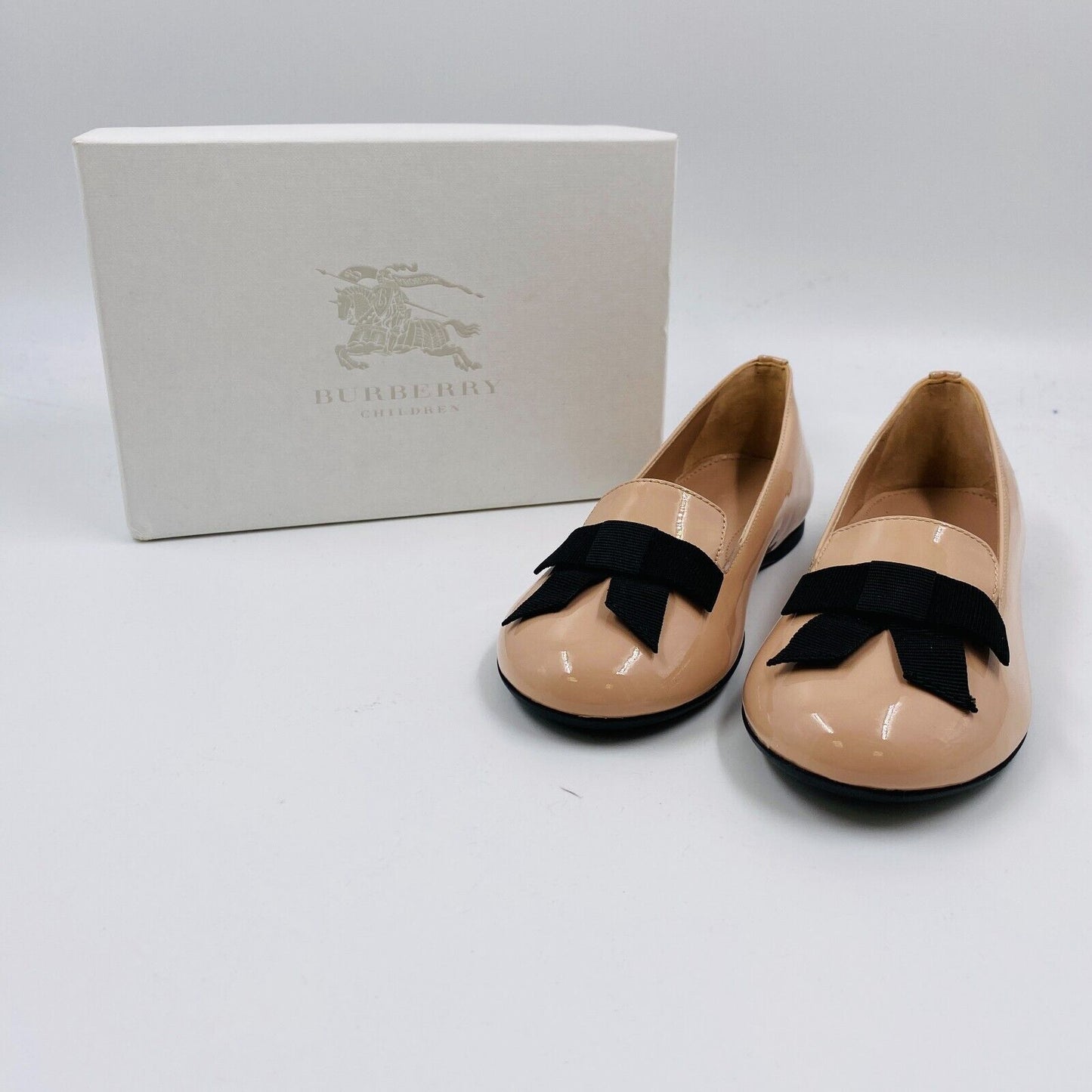 BURBERRY Girls Apricot Pink Leather Ballet Flat Shoes EU 29 UK 10.5 US 11.5