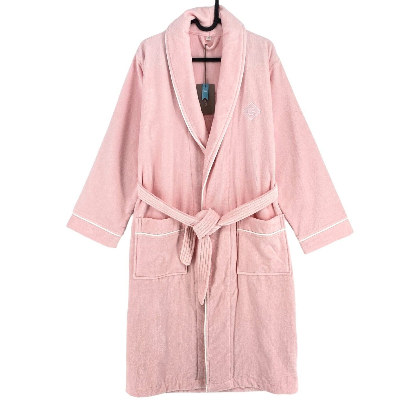 GANT Light Pink Icon G Belted 100% Cotton Robe Size Unisex XS