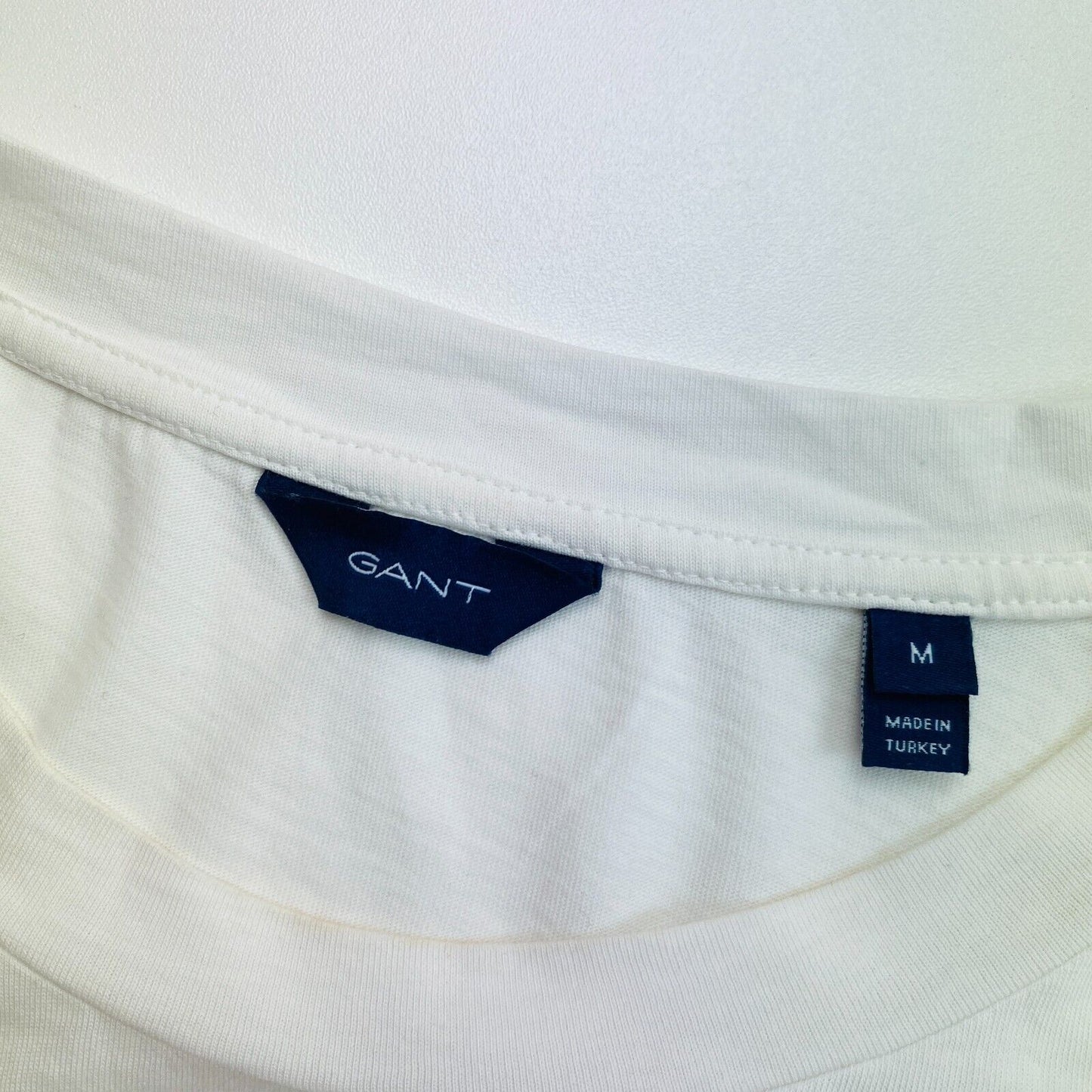 GANT White Broderie Anglaise Crew Neck T Shirt Size M