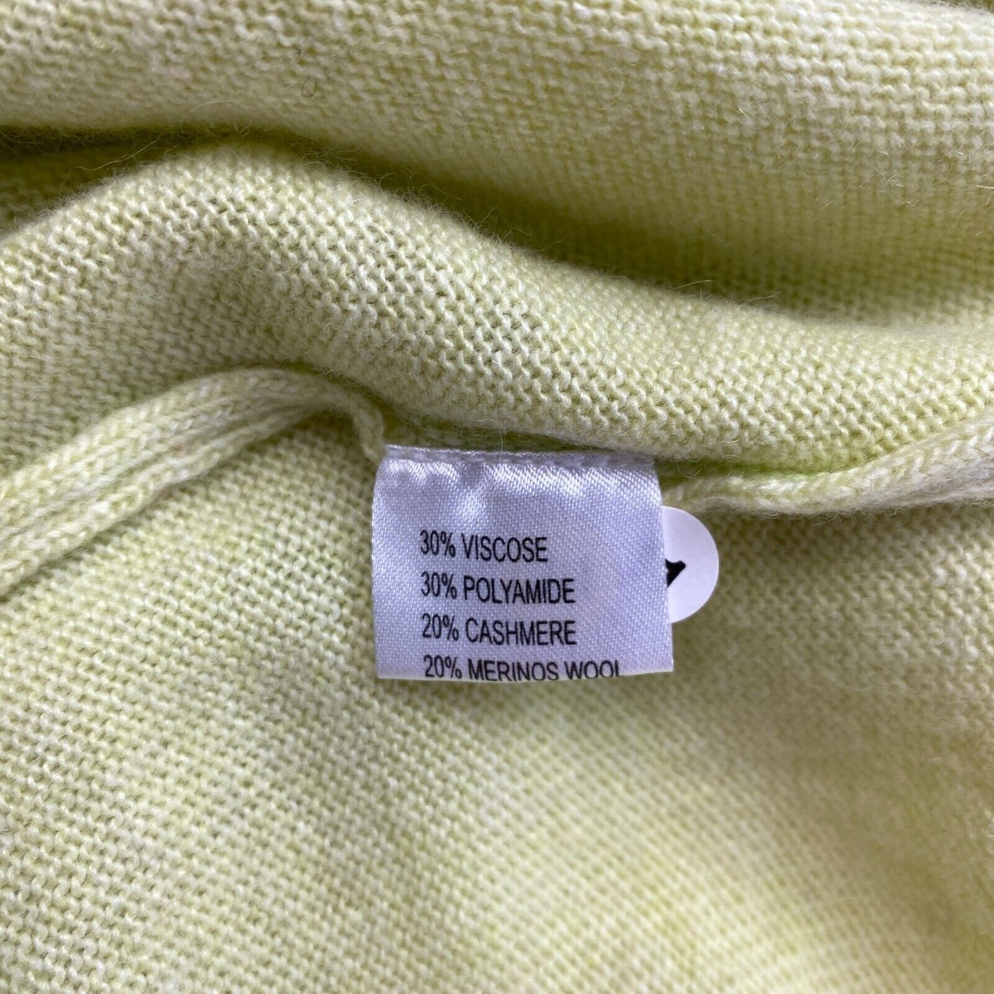 LANEROSSI Green Wool Cashmere Roll Neck Top Size 1 - S