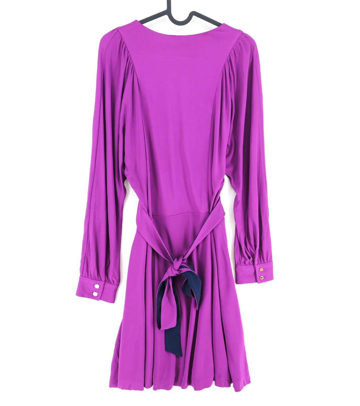 RRP €224 JUICY COUTURE Purple Square Neck Pleated Dress Size S M