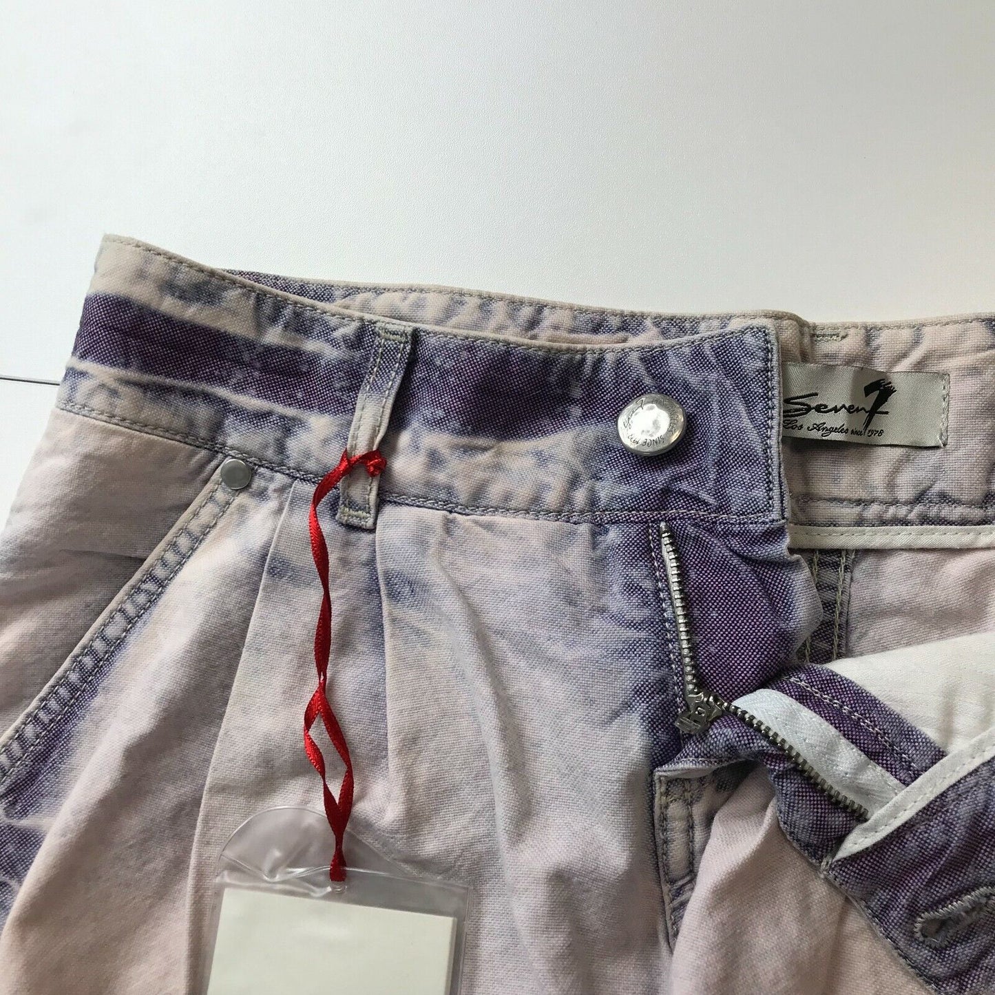 Seven7 Women Purple Relaxed Fit Medium Rise Denim Mom Shorts Size W26