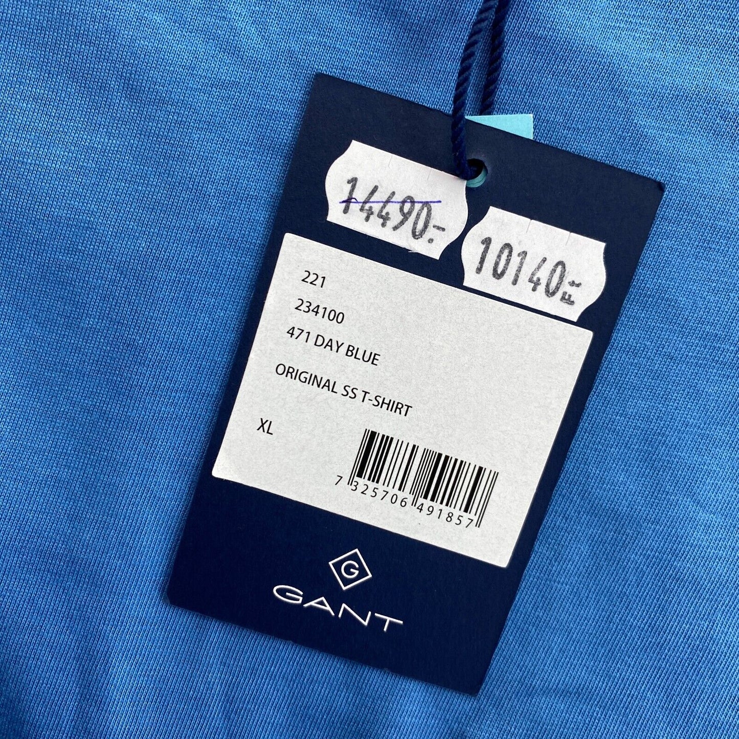 GANT Blue Original Crew Neck T Shirt Size XL