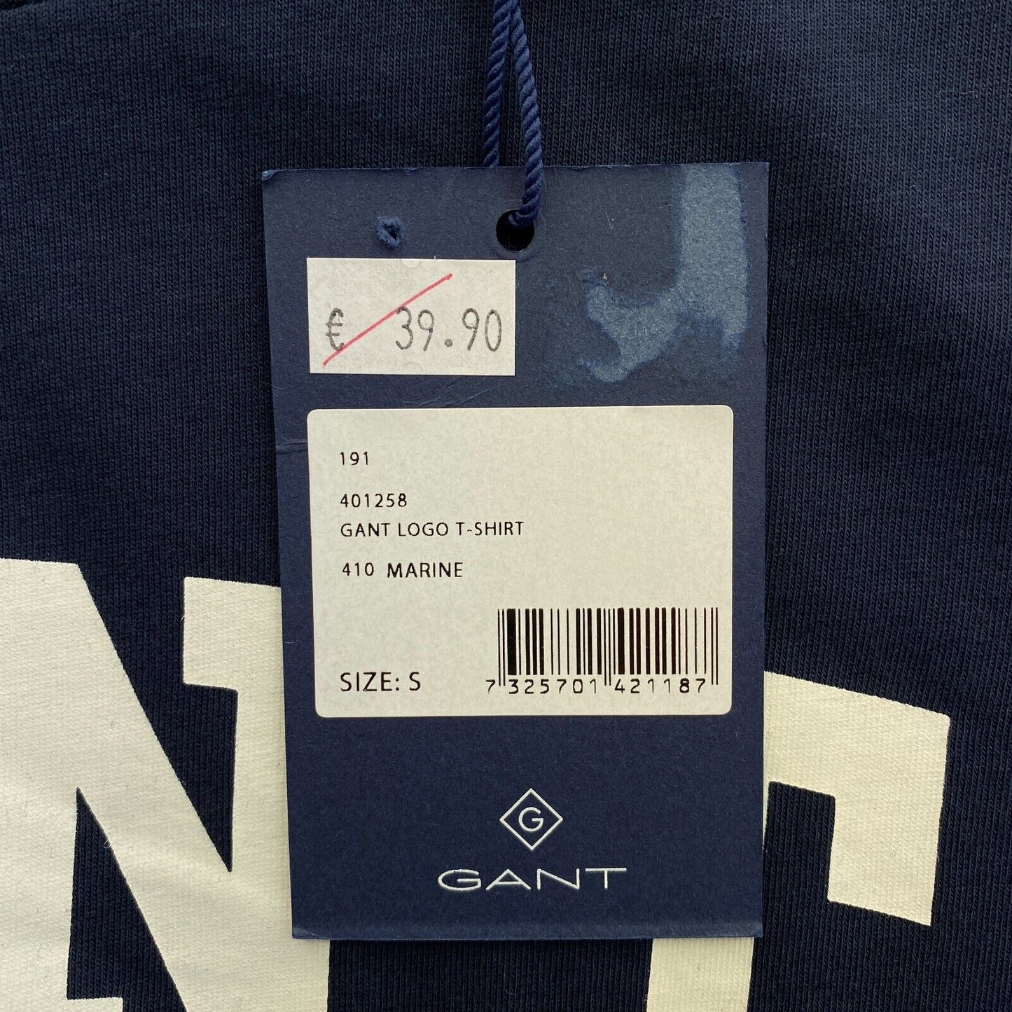 GANT Navy Blue Logo Crew Neck T Shirt Size S