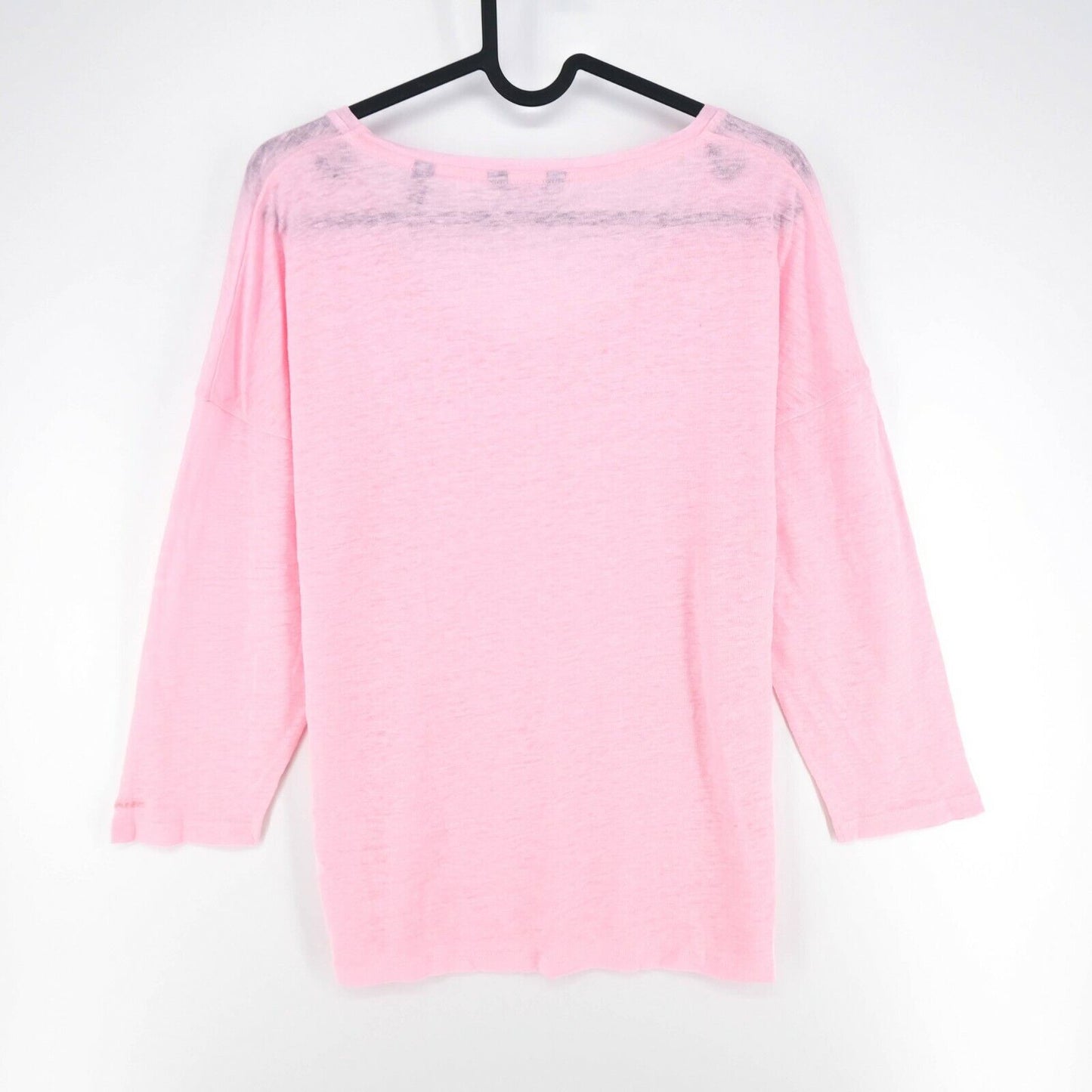 GANT Pink Crew Neck Long Sleeves Linen Blouse Size S