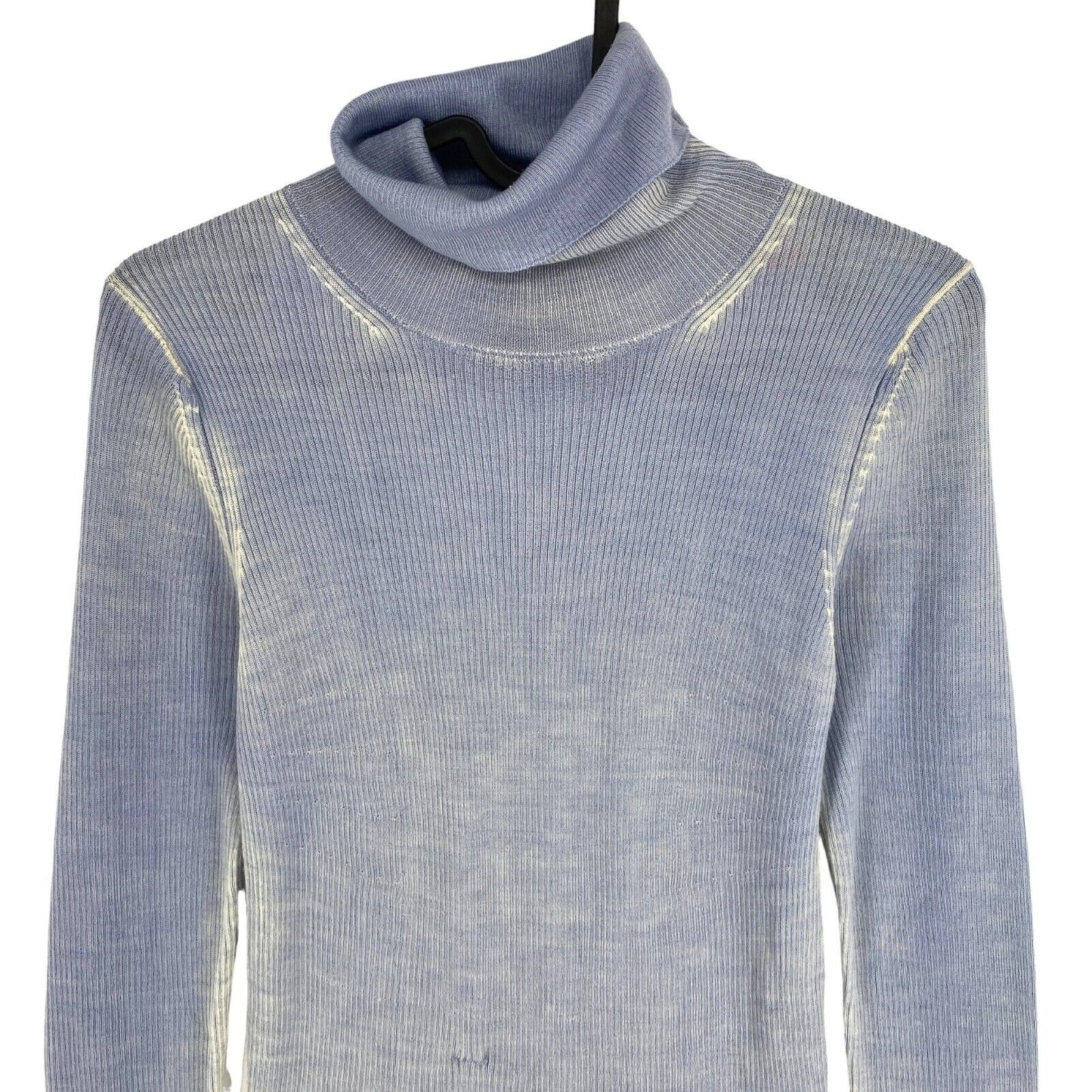 DIESEL Blue Wool With Faded Seams Turtle Neck Sweater Pullover Size M