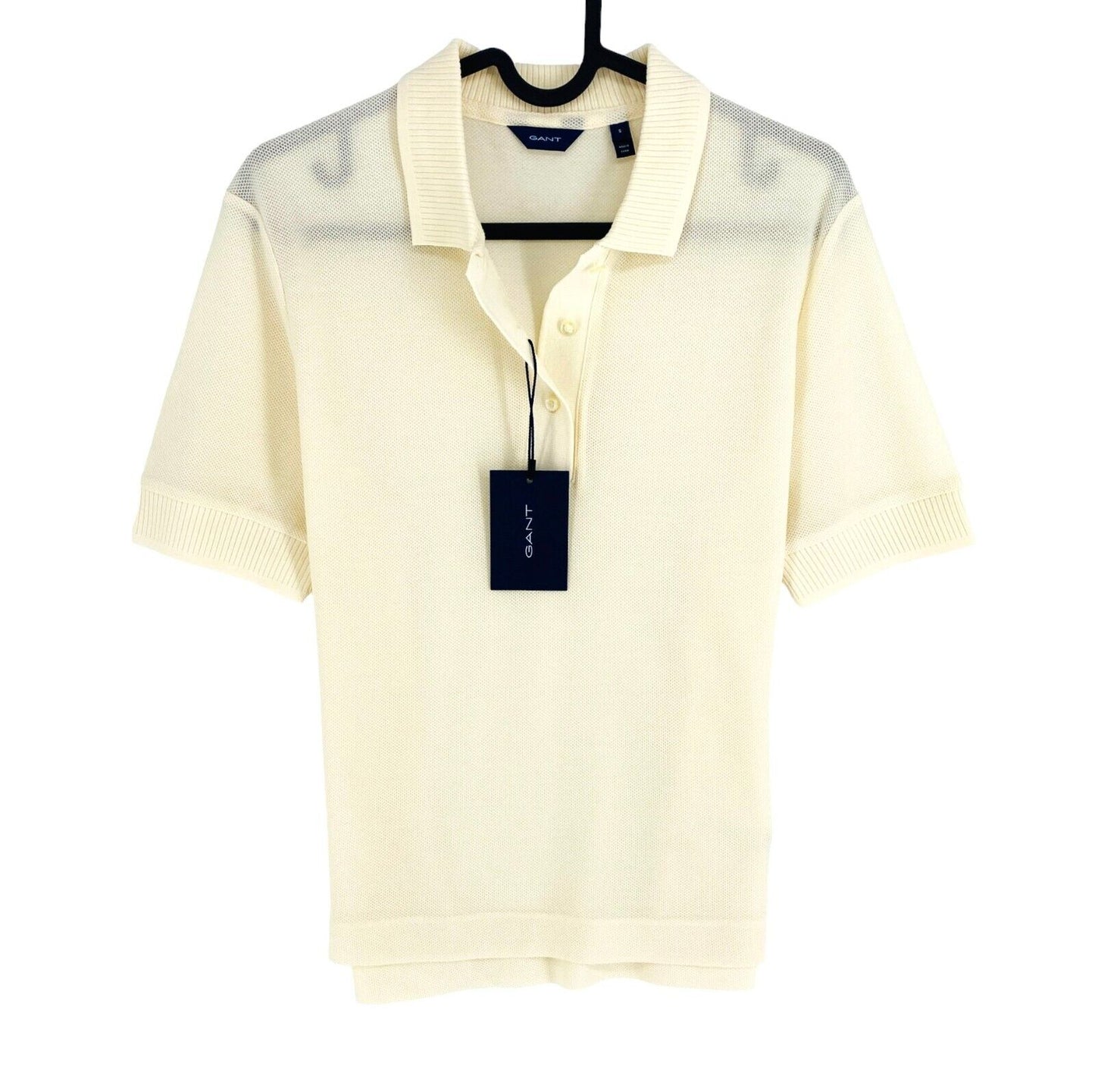 GANT Women Beige Short Sleeves Pique Polo Shirt Size S