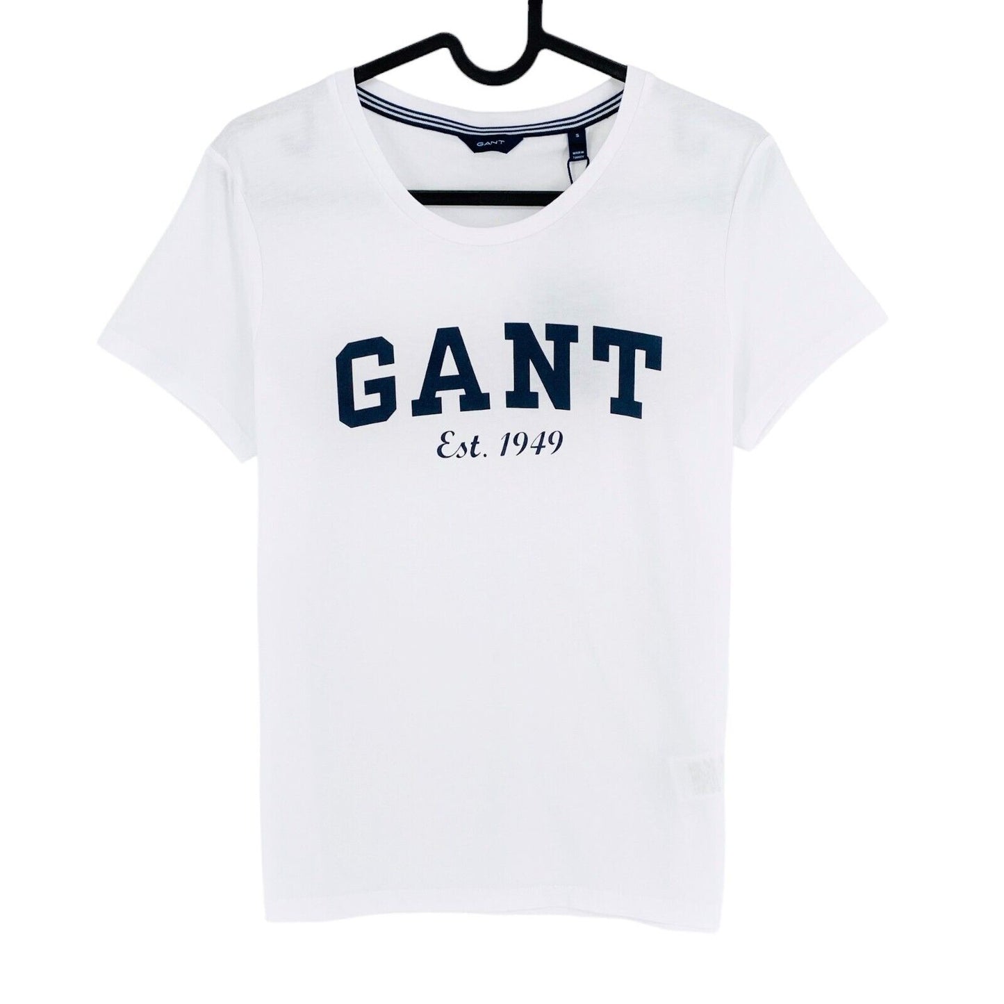 GANT White Logo Crew Neck T Shirt Size S