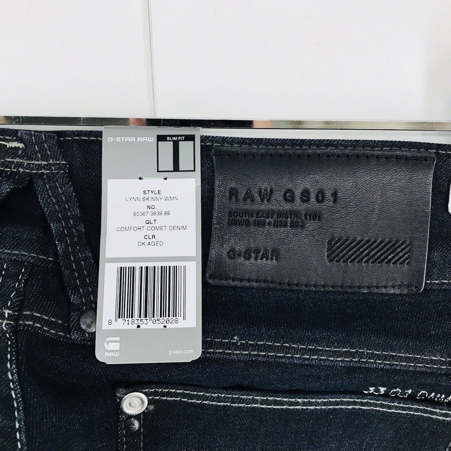 G-STAR RAW 3301 LYNN Women Dark Blue Stretch Skinny Fit Jeans W25 L34