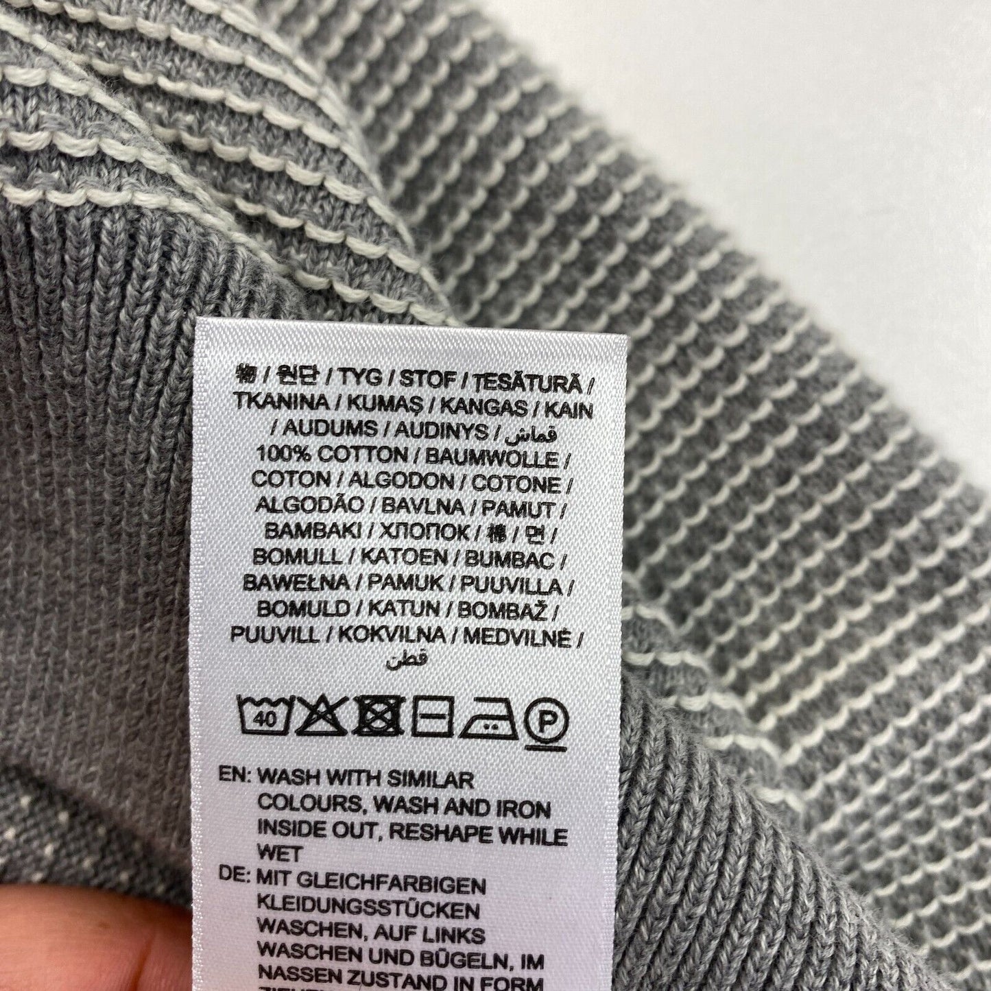 GANT Pullover mit Rundhalsausschnitt, leichte Textur, Grau, Größe XL