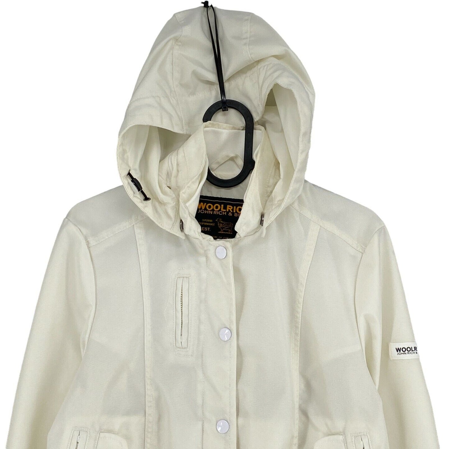 WOOLRICH Cream White Hooded Jacket Size M