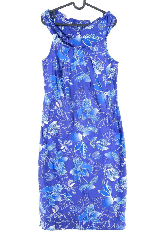 KOOKAI Blue Floral Print Crew Neck Long Dress Size EU 38 / M