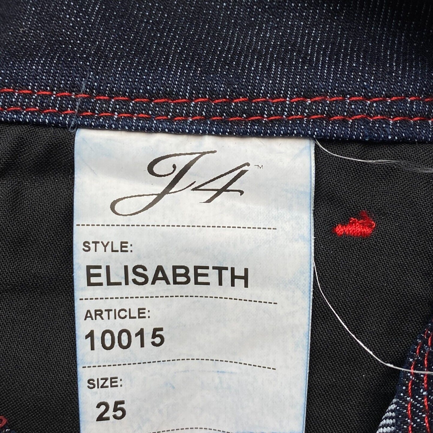 J4 ELISABETH Navy Blue Cotton Blend Straight Jeans Size 25 W27 L34