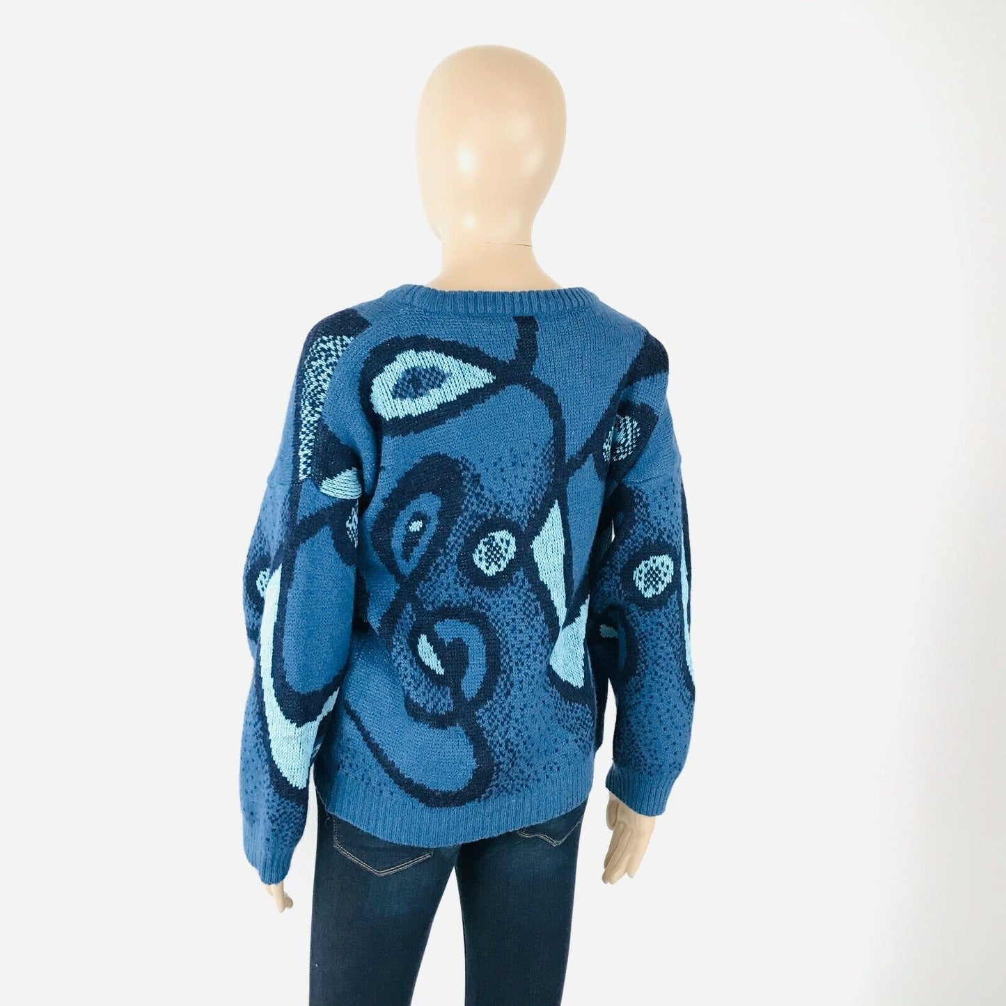 Cosby Vintage Retro 90s Lan Marcello Blue Jumper Sweater Size L