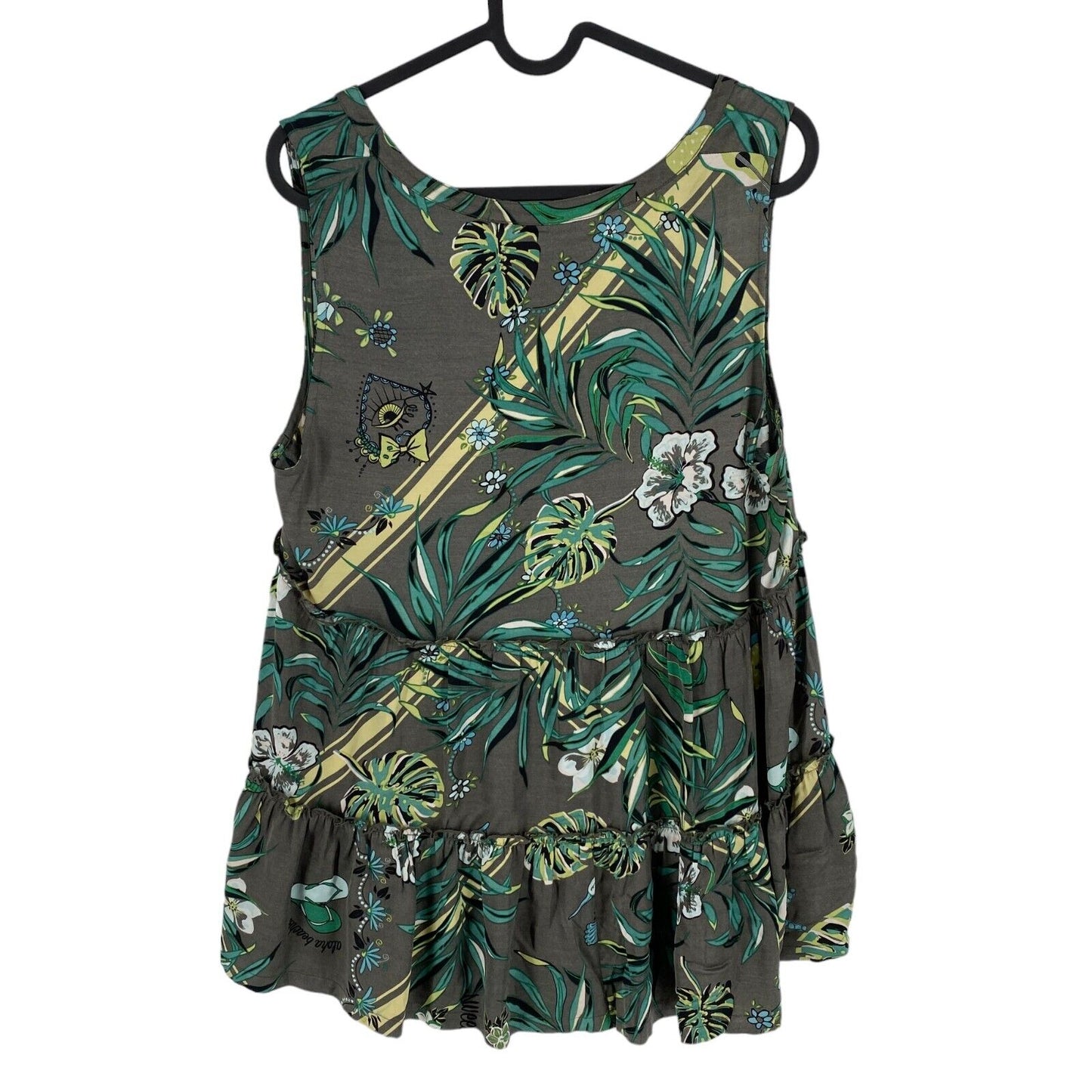 ODD MOLLY Women Green Passionista Sleeveless Blouse Size 1 / S