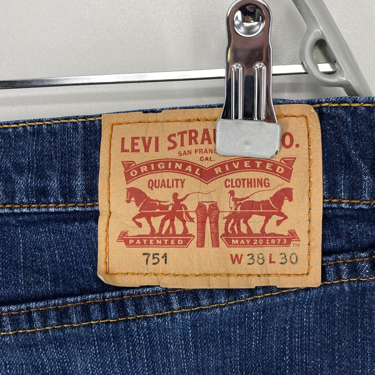 Levi's 751 Dark Blue Regular Straight Fit Jeans W38 L30