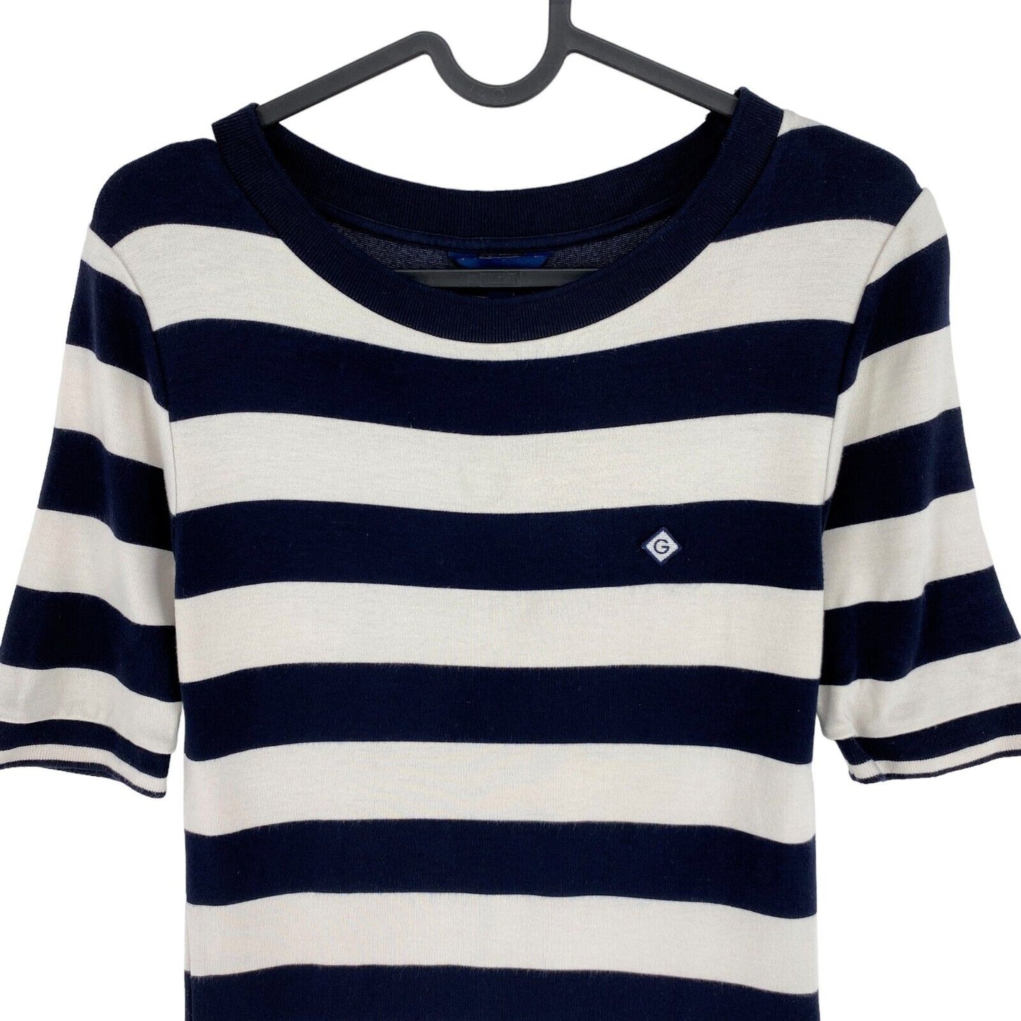 GANT Navy Blue Striped Crew Neck A Line Jersey Dress Size S