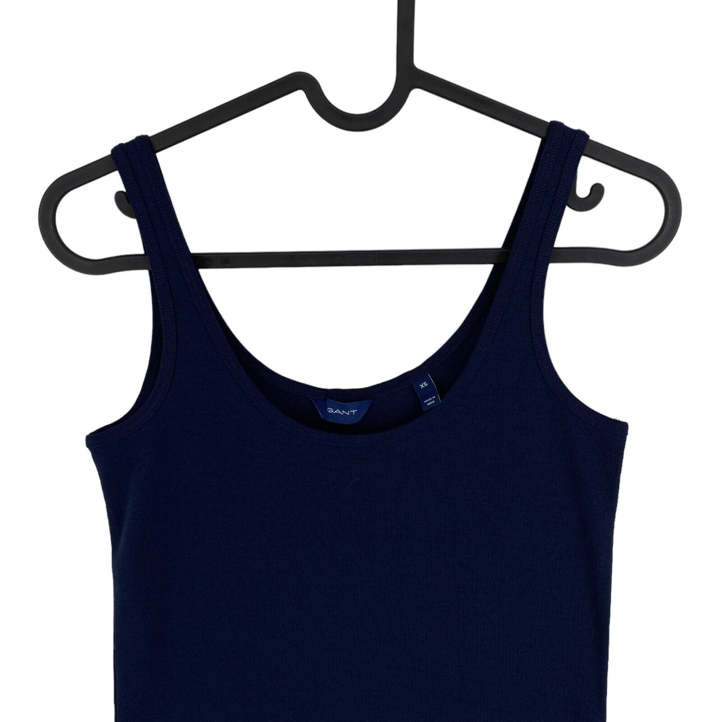 GANT Women Pinkish Navy Blue 1x1 Rib Tank Top Size XS