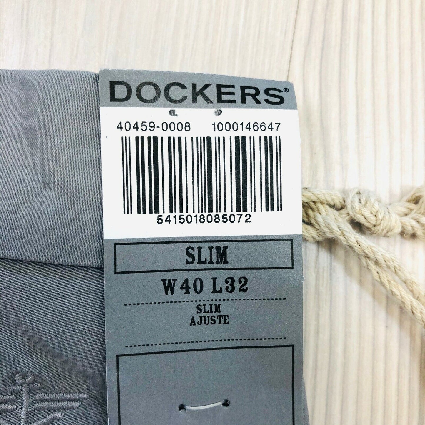 DOCKERS Marina Collection The Chino Slim Flyweight Graue Hose W40 L32