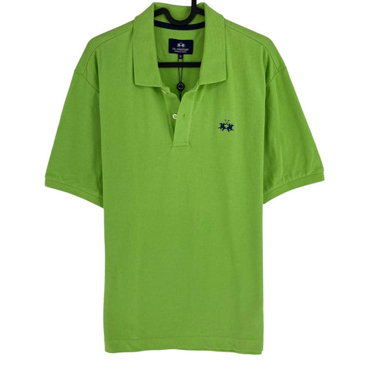 LA MARTINA Men Green Cotton Piquet Short Sleeves Polo Shirt Size XL