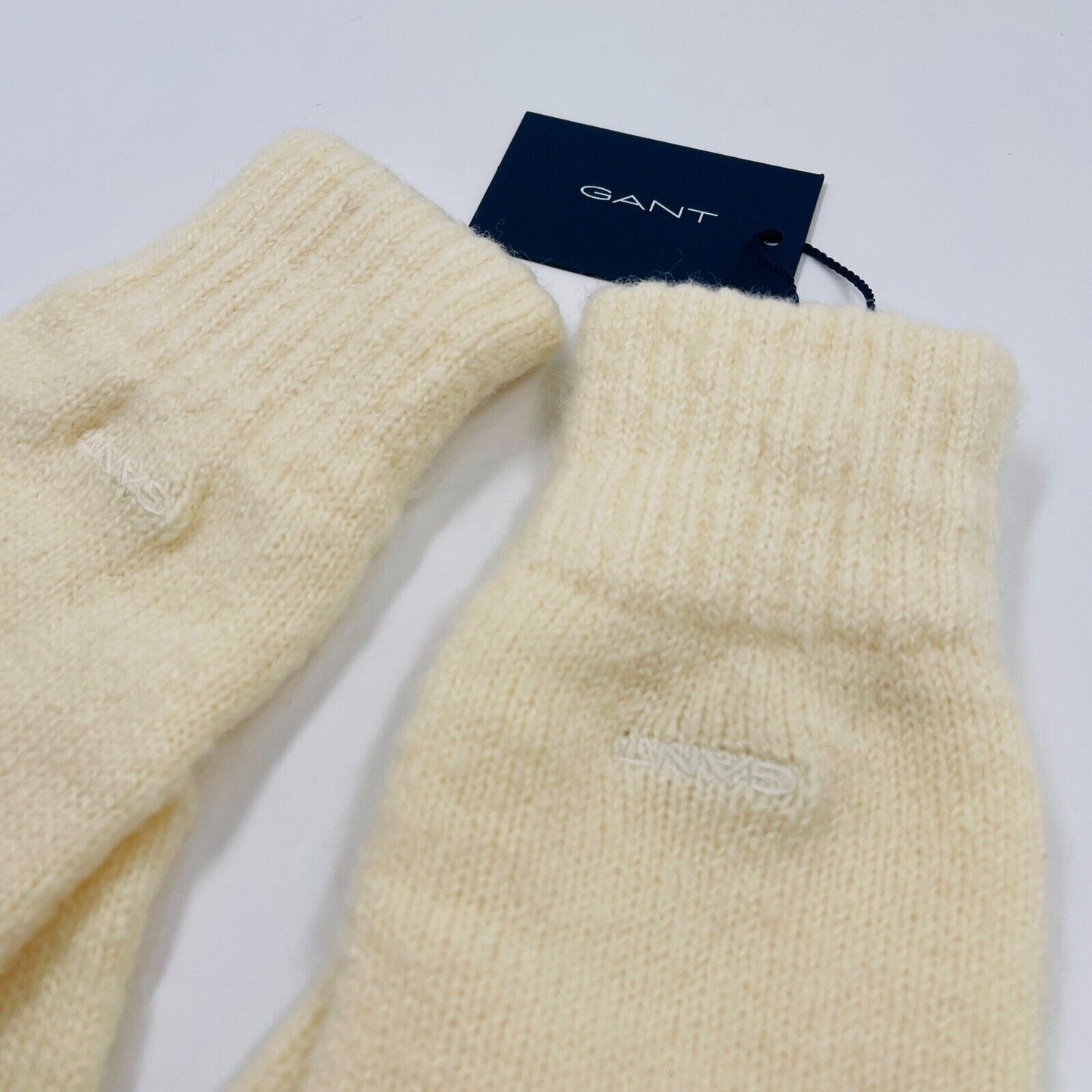 GANT Ladies Beige Acrylic Blend Warm Knit Gloves One Size