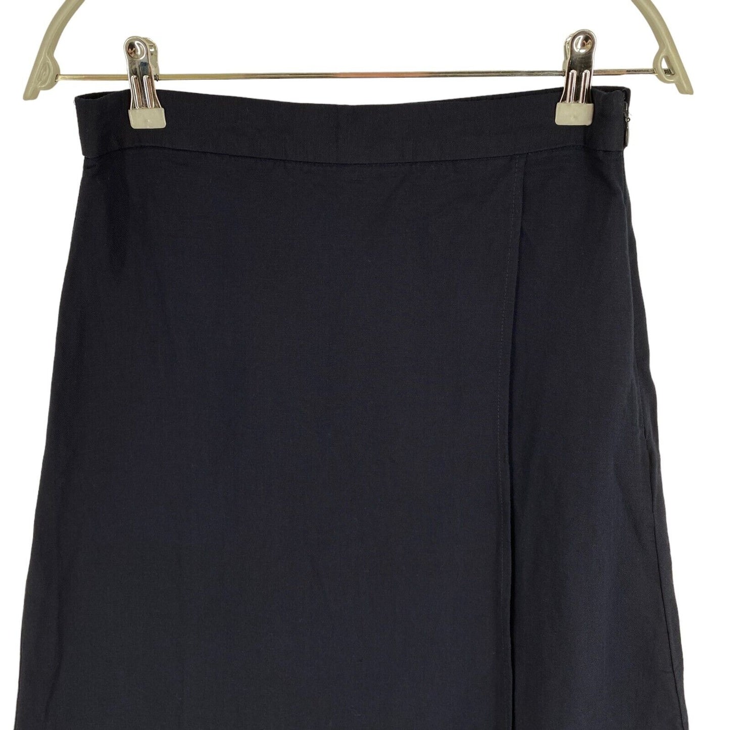 GANT Women Navy Blue Linen Viscose Midi Skirt Size S