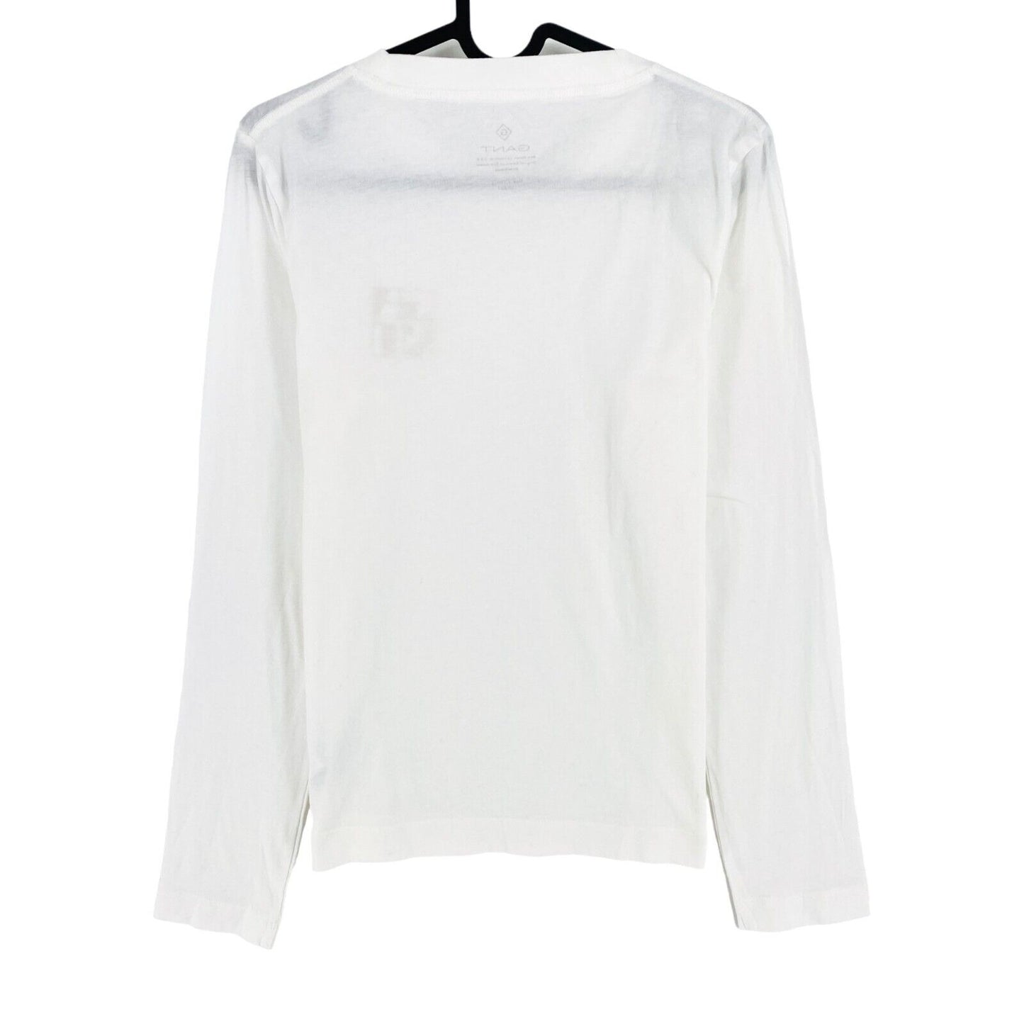 GANT T-shirt blanc à manches longues avec logo à col rond Taille XS