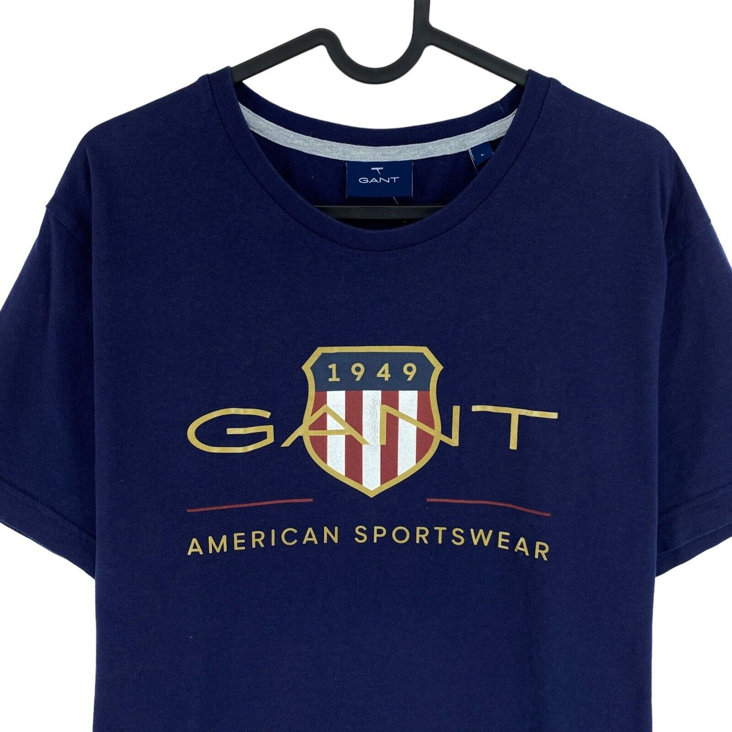 GANT Navy Blue Archive Shield Crew Neck T Shirt Size S