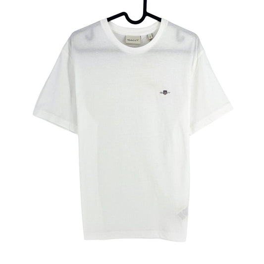 GANT Men White Shield Crew Neck Short Sleeve T Shirt Size S