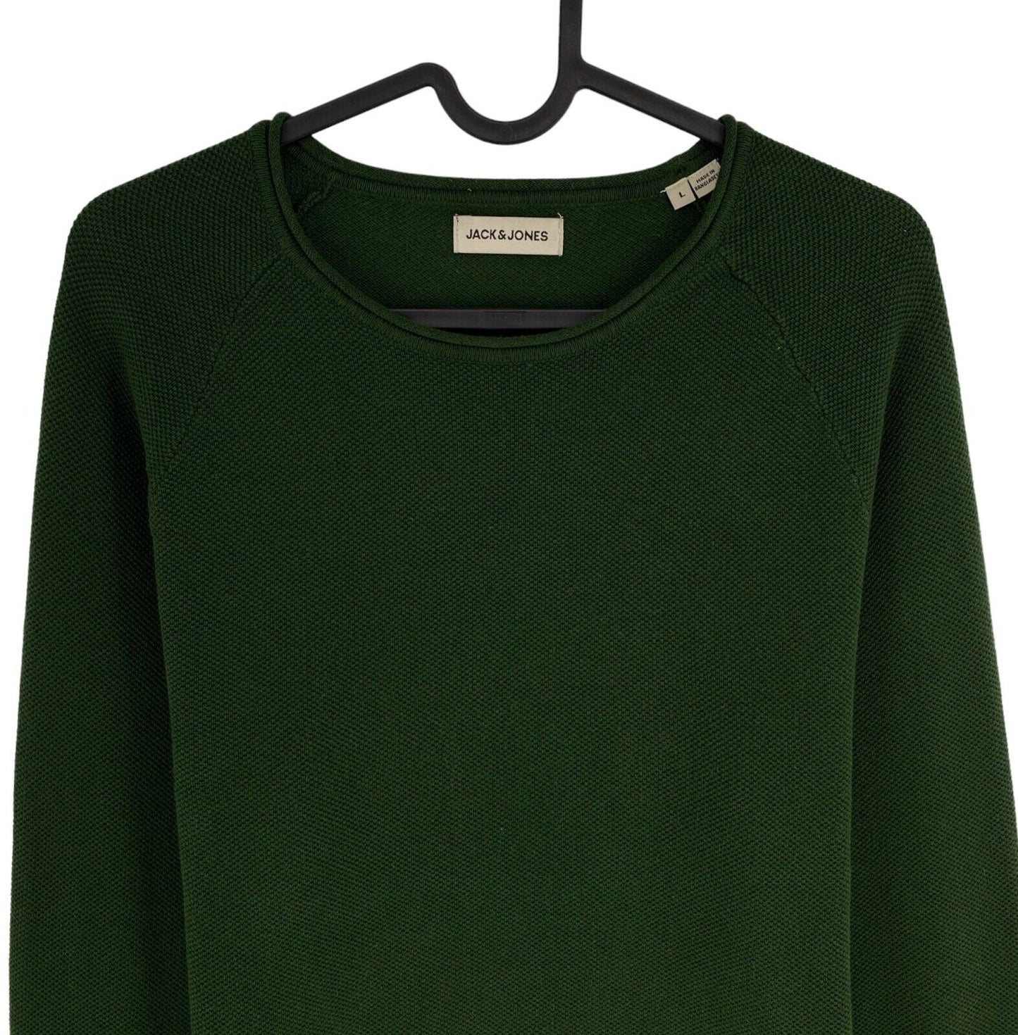 JACK&JONES Dark Green Knit Crew Neck Sweater Pullover Size L