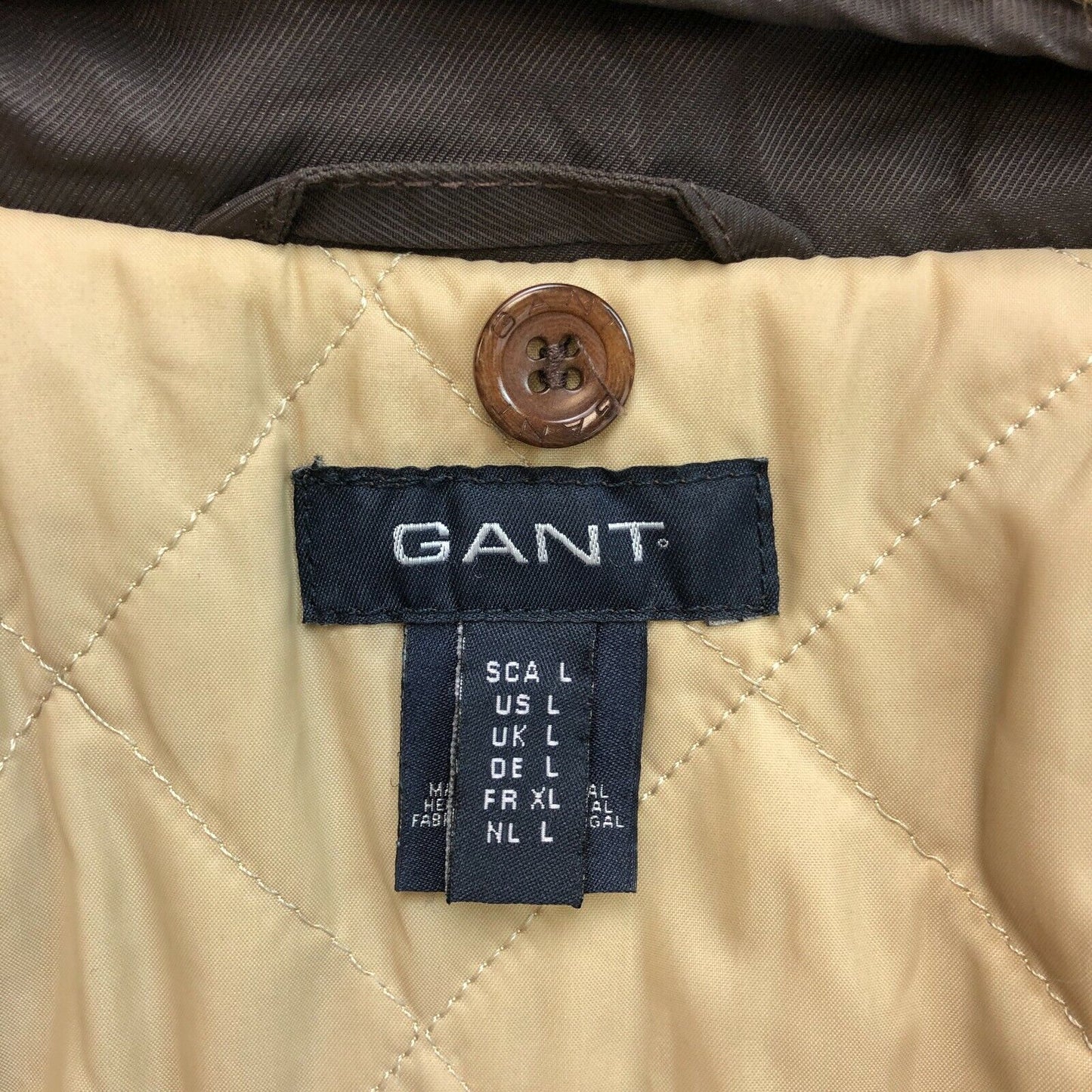 GANT Dark Brown Zip Off Parka Jacket Coat Size L