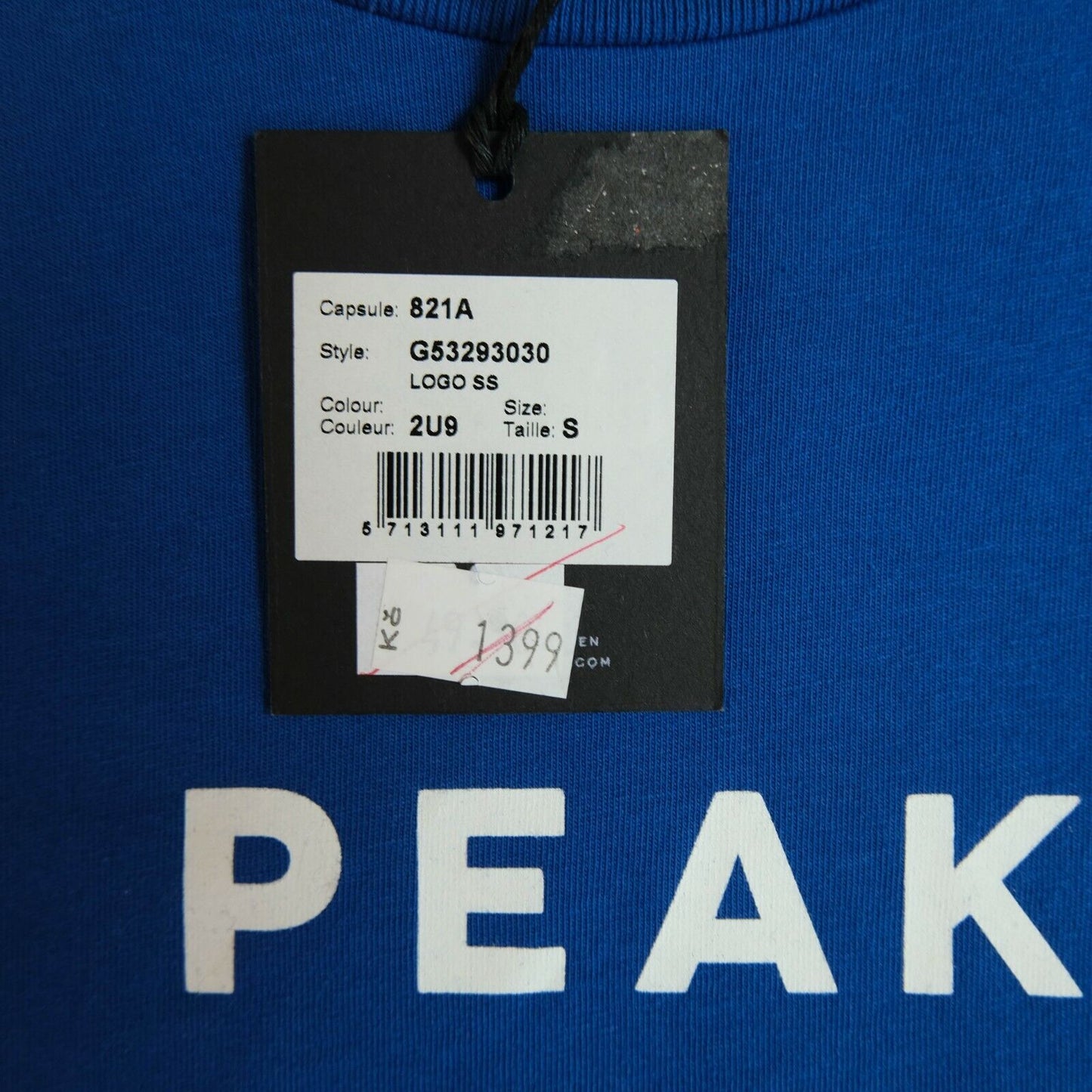 Peak Performance Blue Crew Neck T Shirt Top Size S