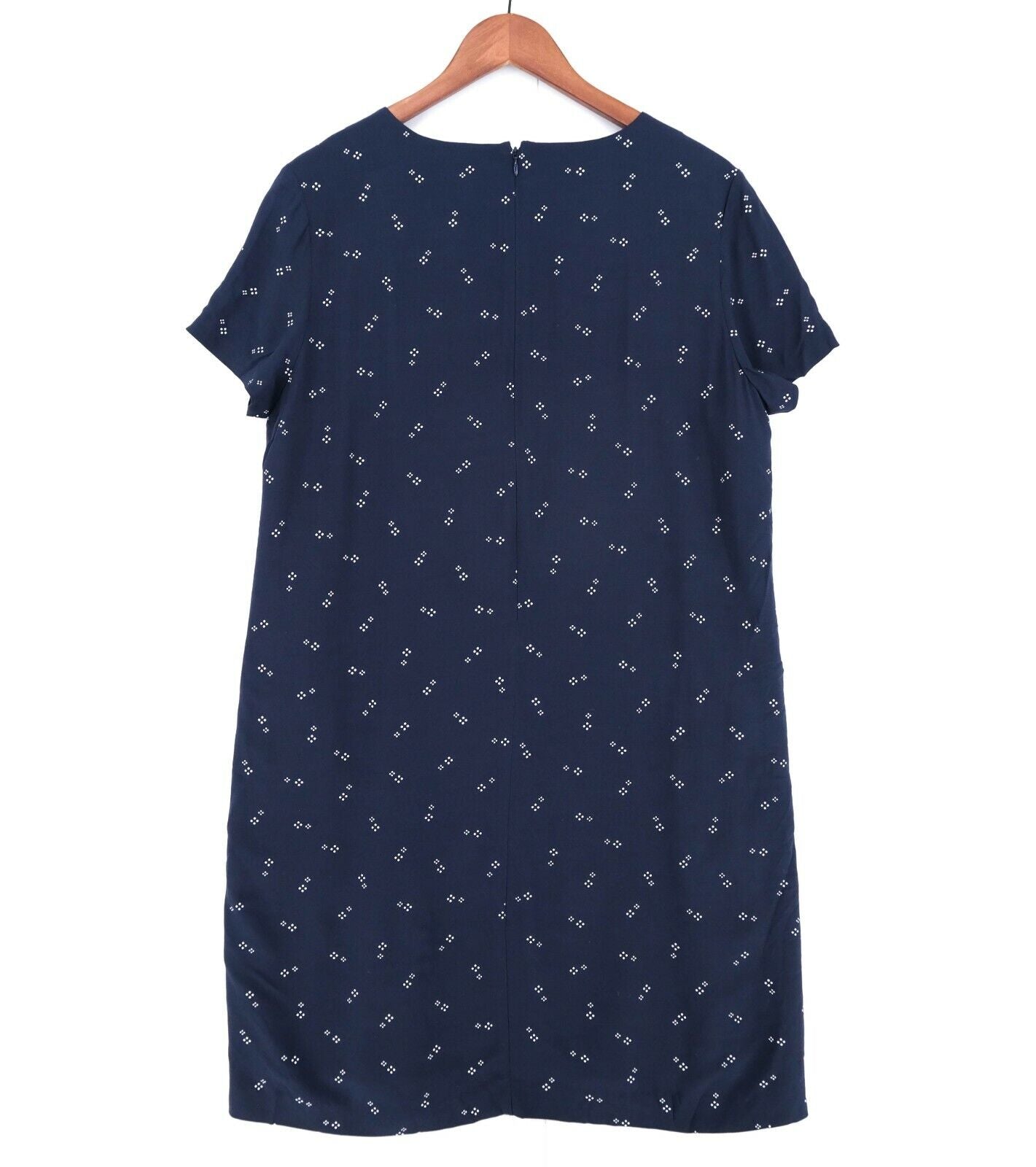 GANT Navy Blue Classic Shift Micro Print Dress Size EUR 42 UK 14 US 12