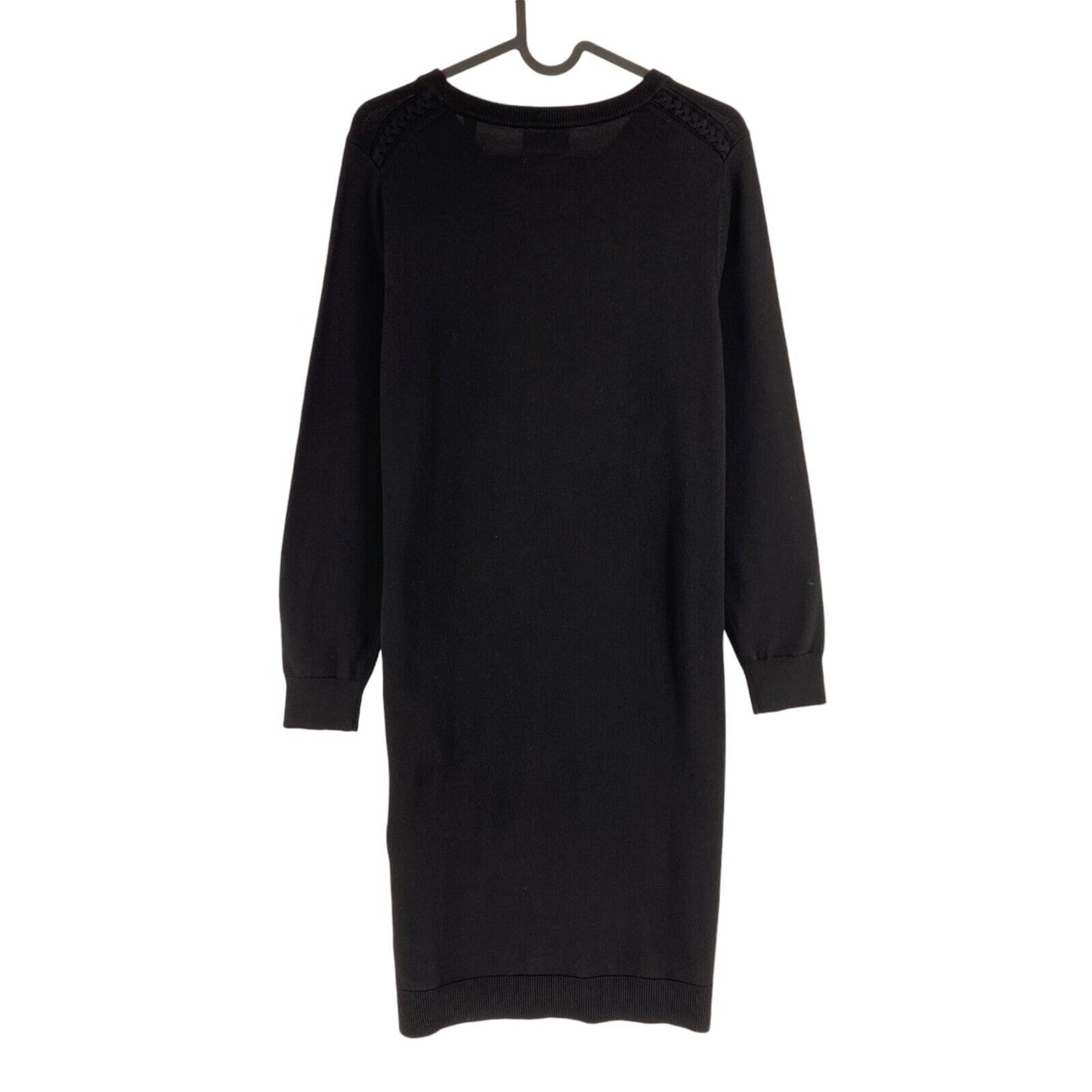 GANT Women Black Fine Merino Wool Long Sleeves Jumper Dress Size M