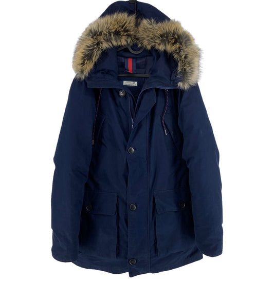 CREMIEUX Navy Blue Hooded Down Puffer Parka Coat Jacket Size M