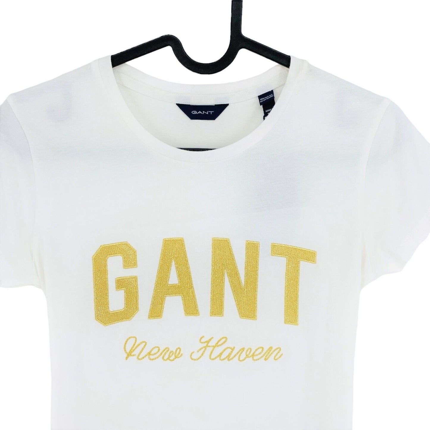 GANT Girls White Shiny Logo Crew Neck T Shirt Size 13 - 14 Years 158/164 cm