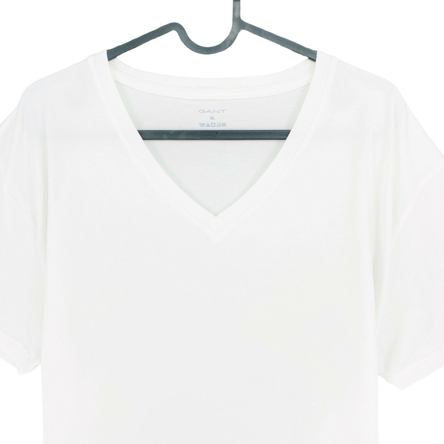 GANT White V Neck T Shirt Size XL