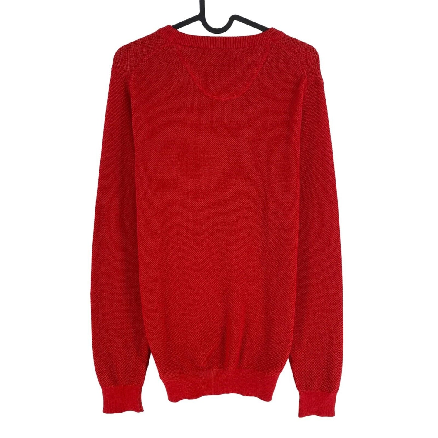 GANT Red Cotton Pique Crew Neck Sweater Jumper Size M