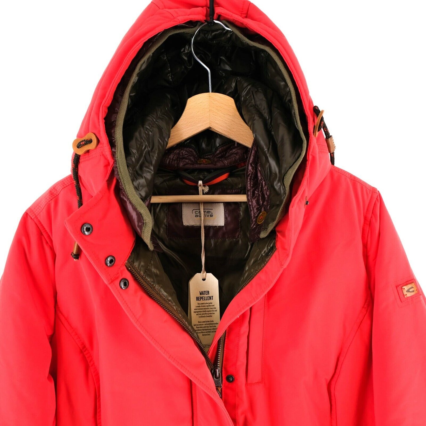 RRP €325 Camel Active Red Water Repellent Parka Jacket Size 44 / Small