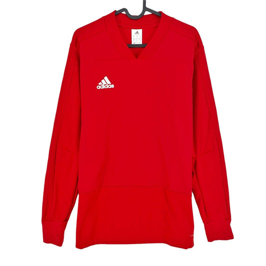 ADIDAS Red V Neck Long Sleeves Football Jersey Shirt Top Size M