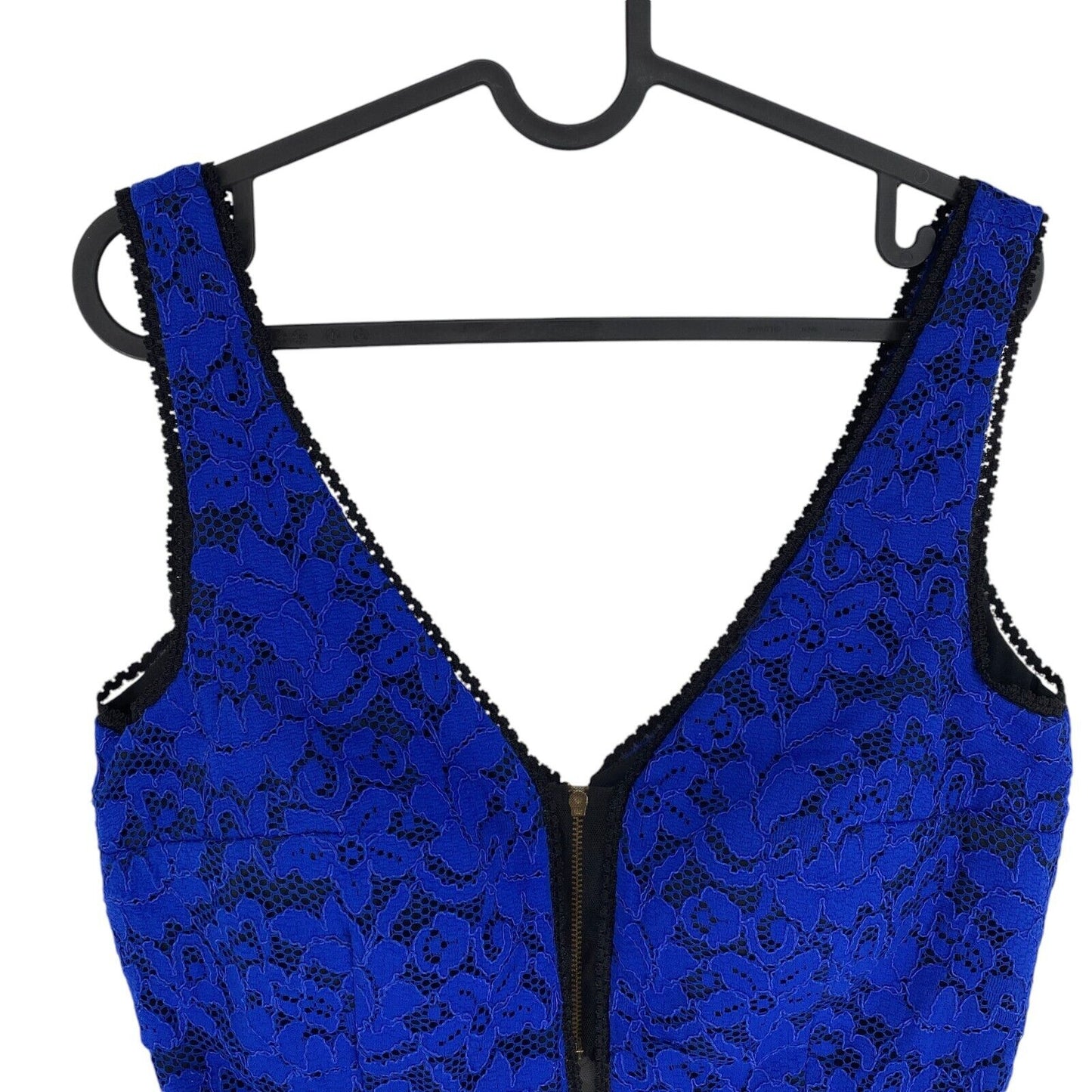 LYNNE Women Navy Blue V Neck Bustier Crop Top Size EU 42 UK 14 US 12