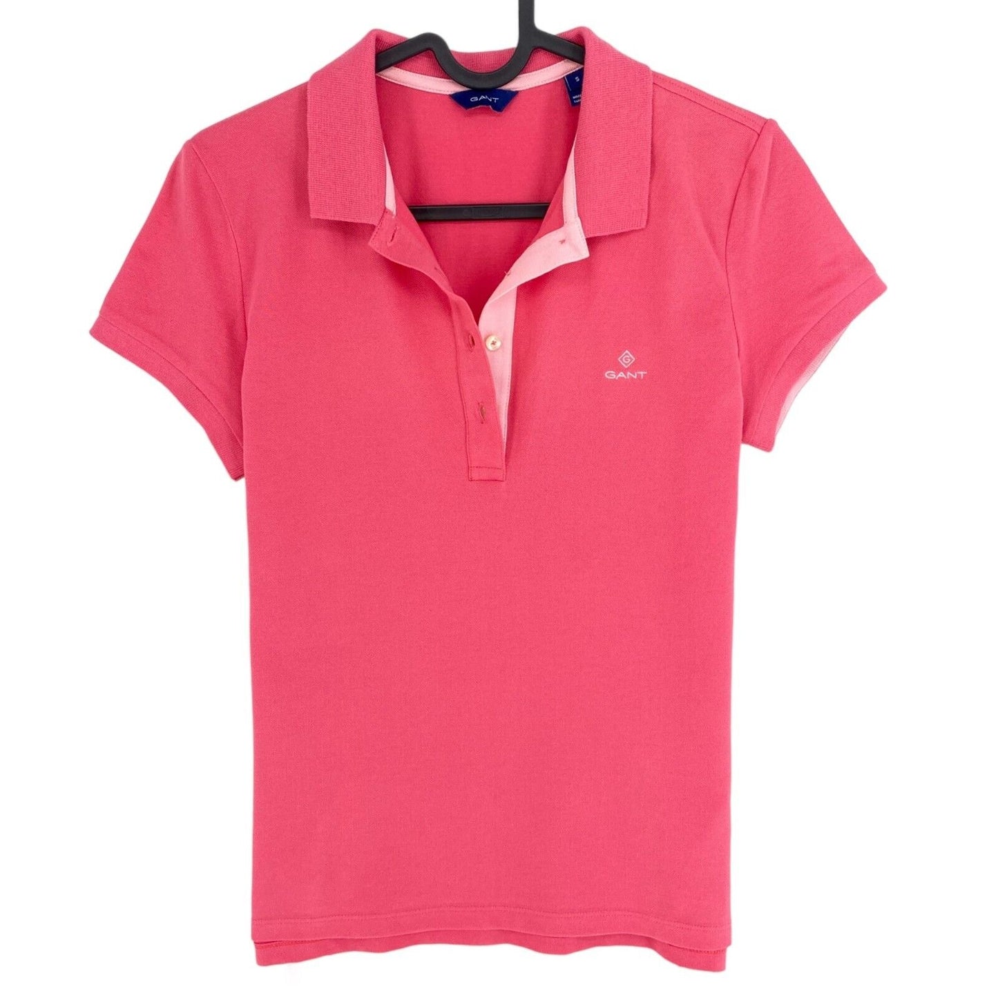 GANT Rich Pink Contrast Logo Pique Polo Shirt Size S