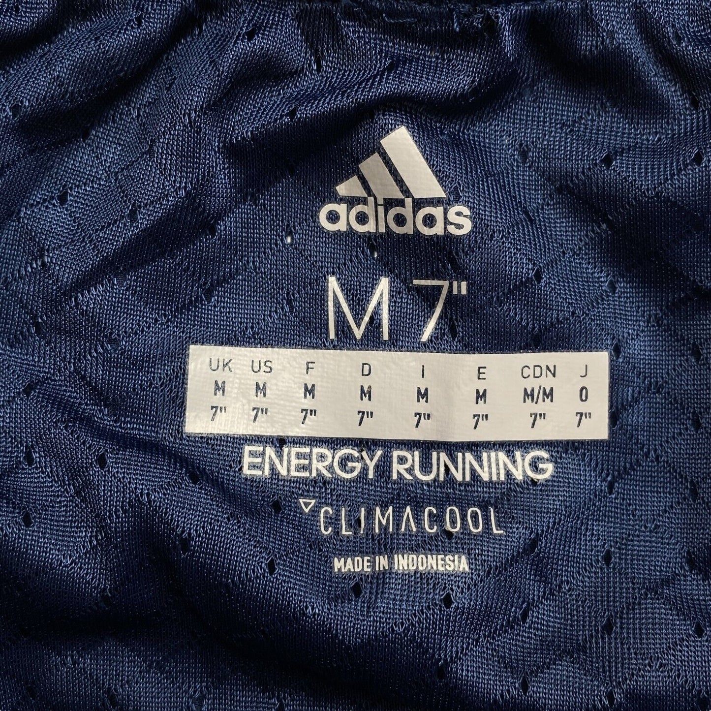 Adidas Climacool Bleu Marine Energy Short de course Taille M 7"