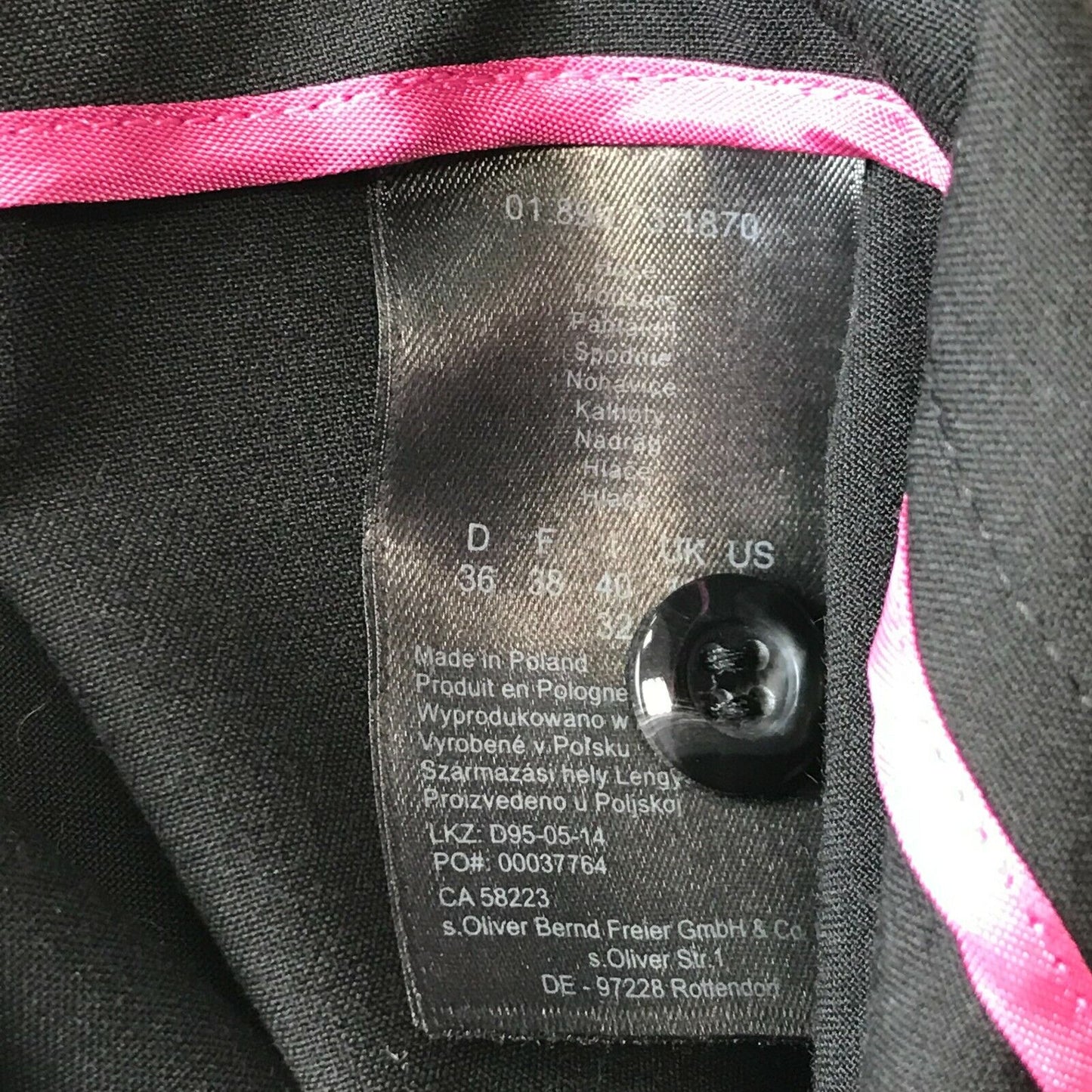 SIR OLIVER Damen Hose, Regular Fit, Schwarz, Größe 36 W30