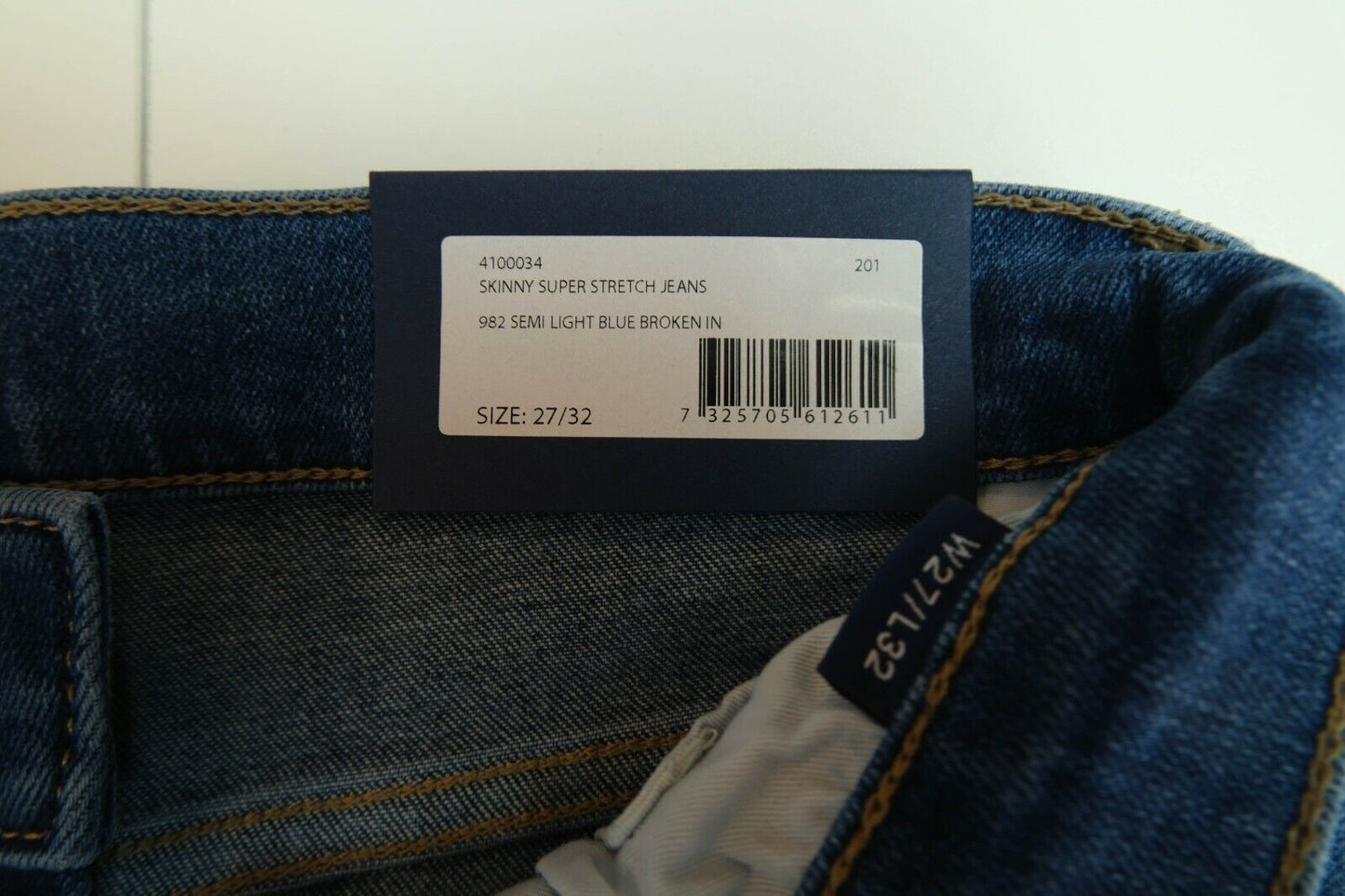 GANT Blue Skinny Super Stretch Jeans Size W27 L32