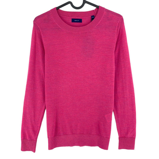 GANT Pink 100% Wool Crew Neck Sweater Jumper Size XS