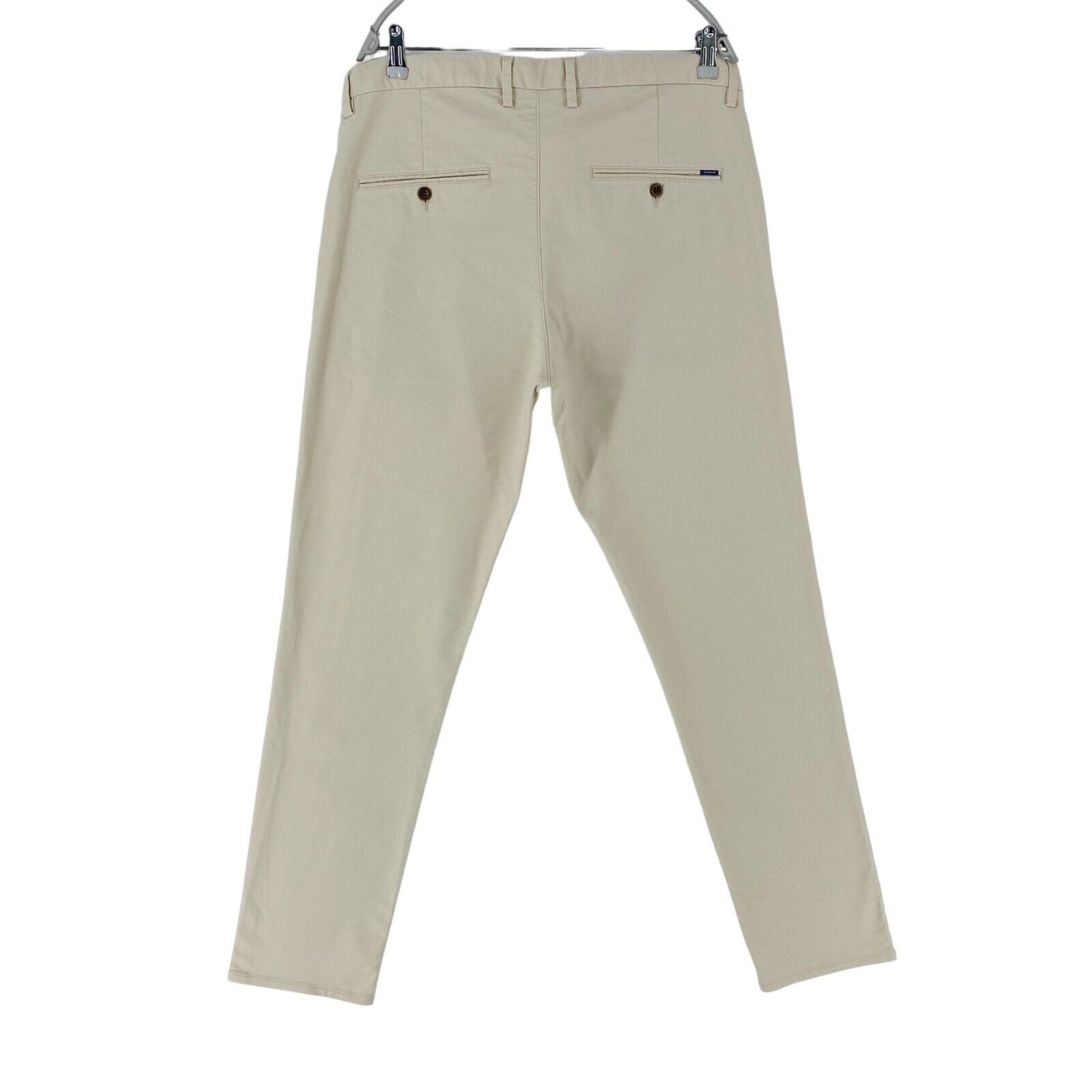 GANT HALLDEN Mens Light Beige Slim Fit Chino Trousers Size W38 L34